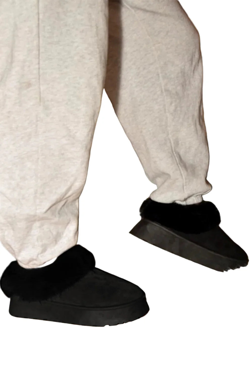 WILD DIVA Faux-Fur Platform Slip On Booties