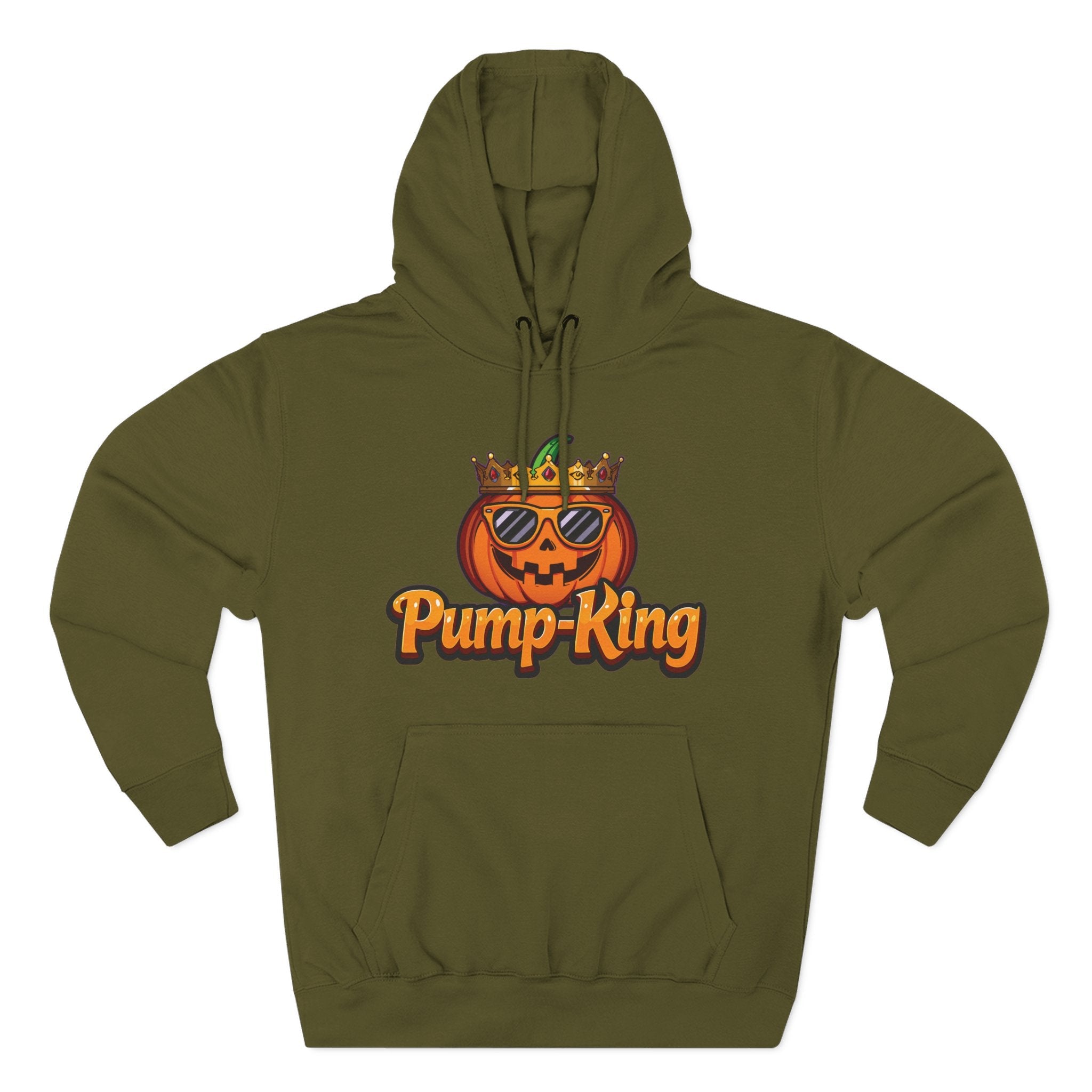 Pump-King Halloween Hoodie, Cozy Fleece Sweatshirt for Fall, Funny Pumpkin Apparel, Autumn Style, Perfect for Halloween Celebrations