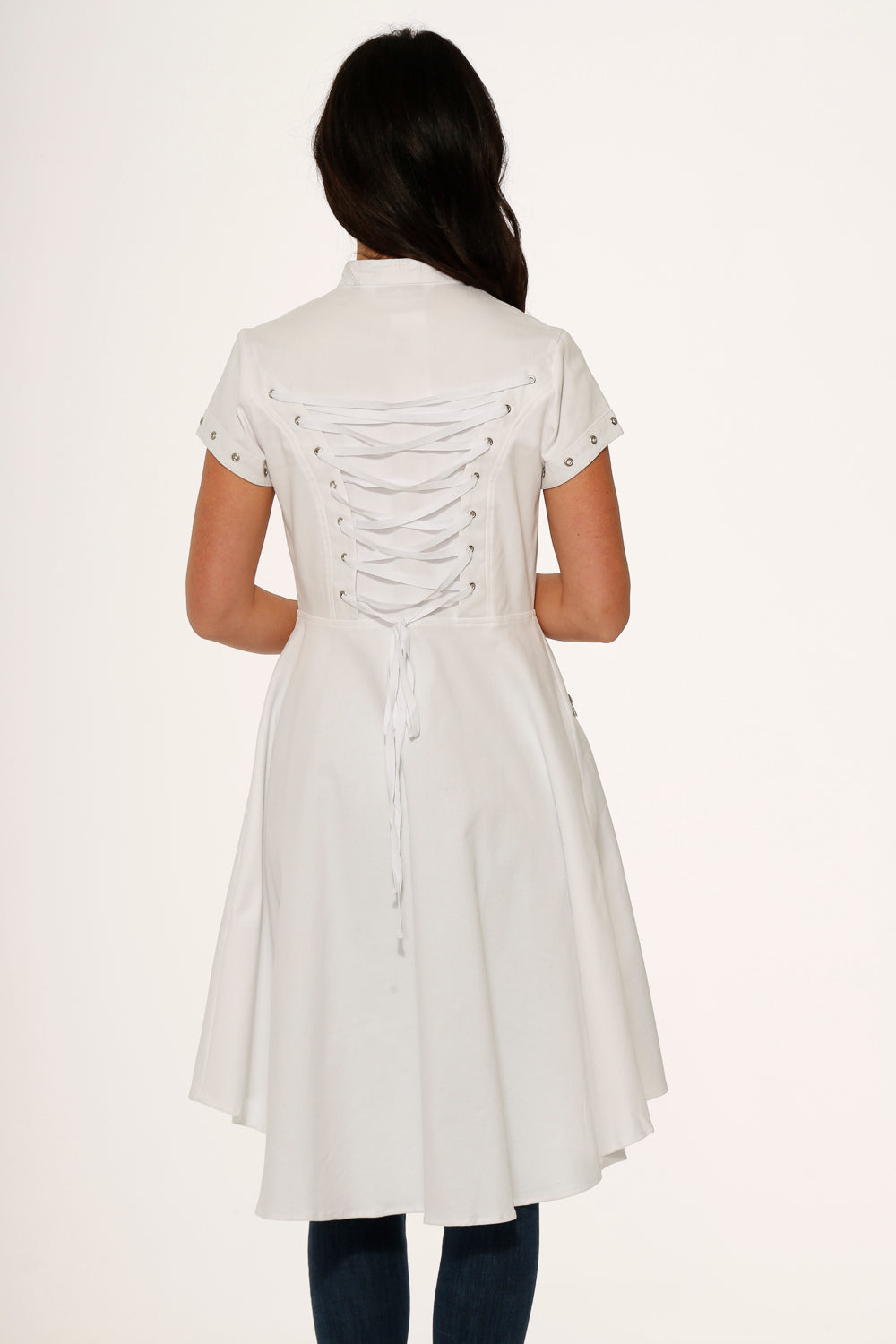 10271 White Battalian HiLo Dress
