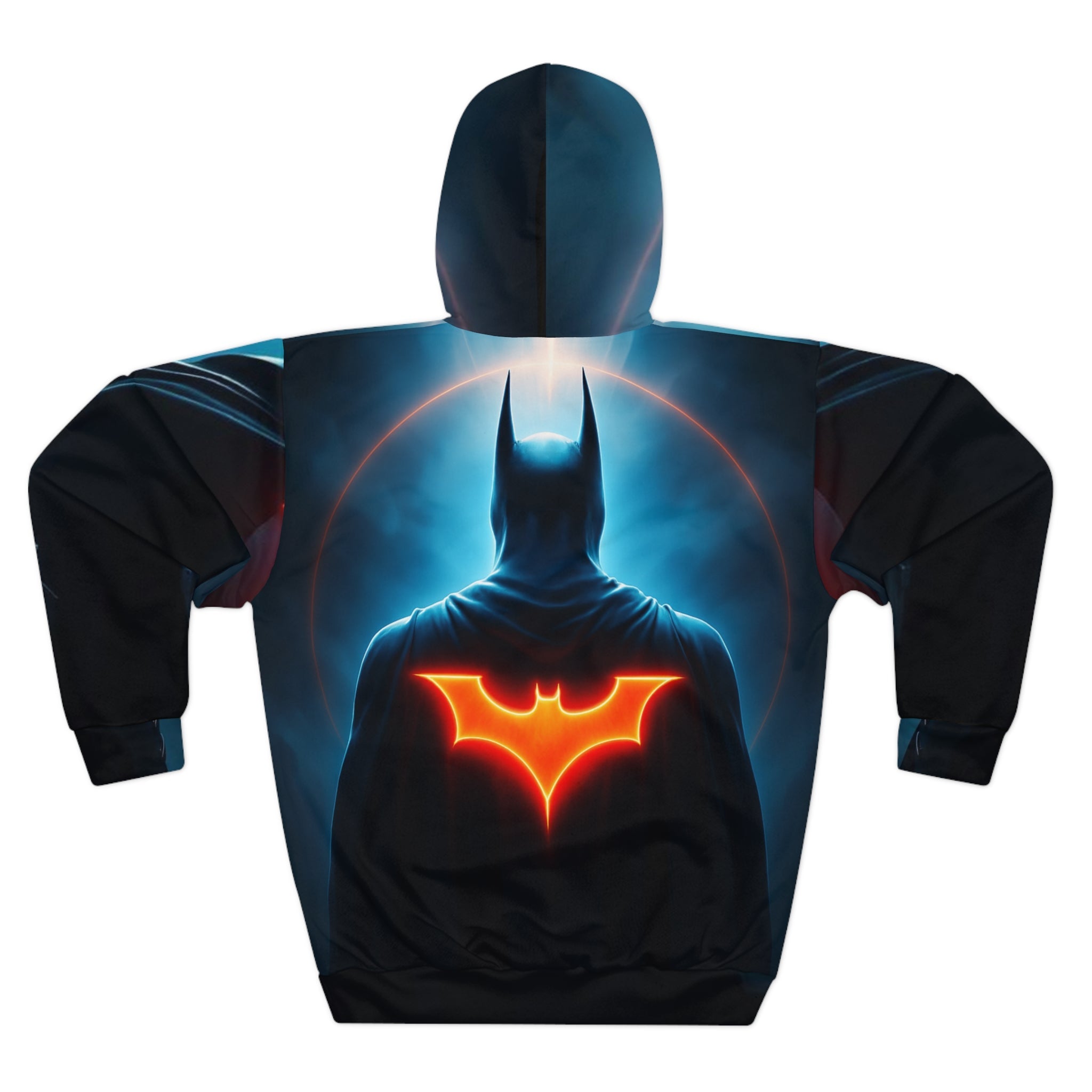 Batman Tribute (Customizable) AOP Unisex Pullover Hoodie, Superhero Sweatshirt, Comic Book Apparel, Geek Fashion, Gift for Fans, Cozy Layer