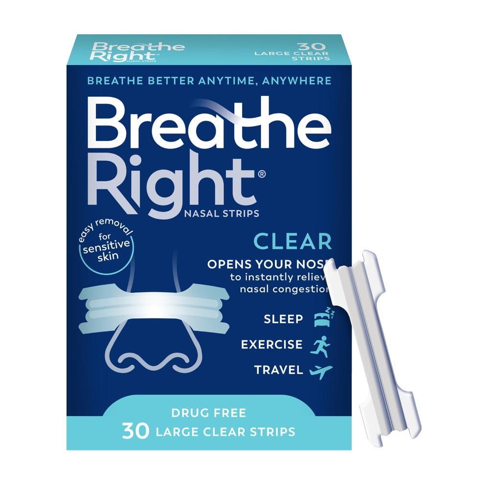 Breathe Right Nasal Strips Clear For Sensitive Skin Large