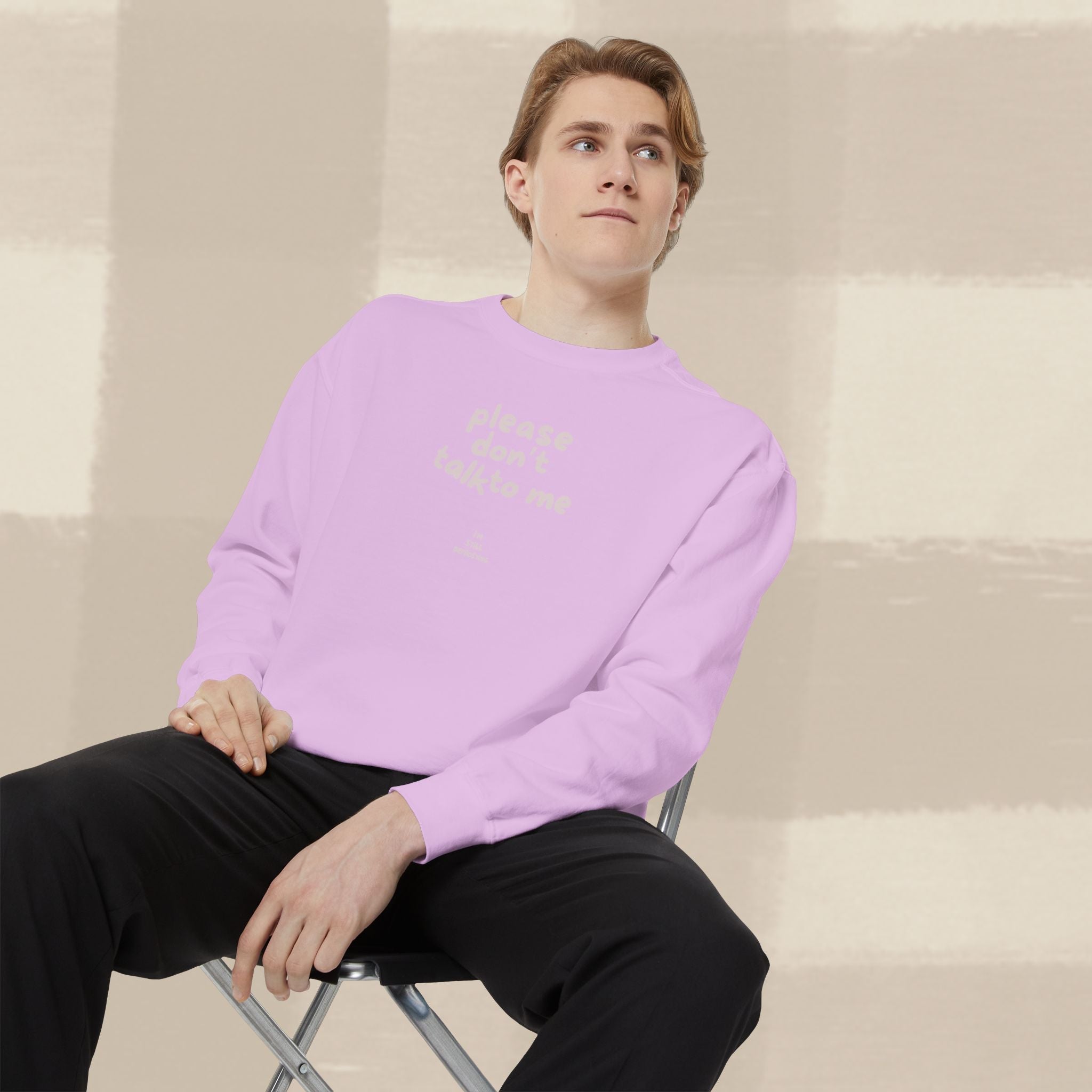 "STILL DEFROSTING"  SWEATSHIRT X PINKY GREY TYPE