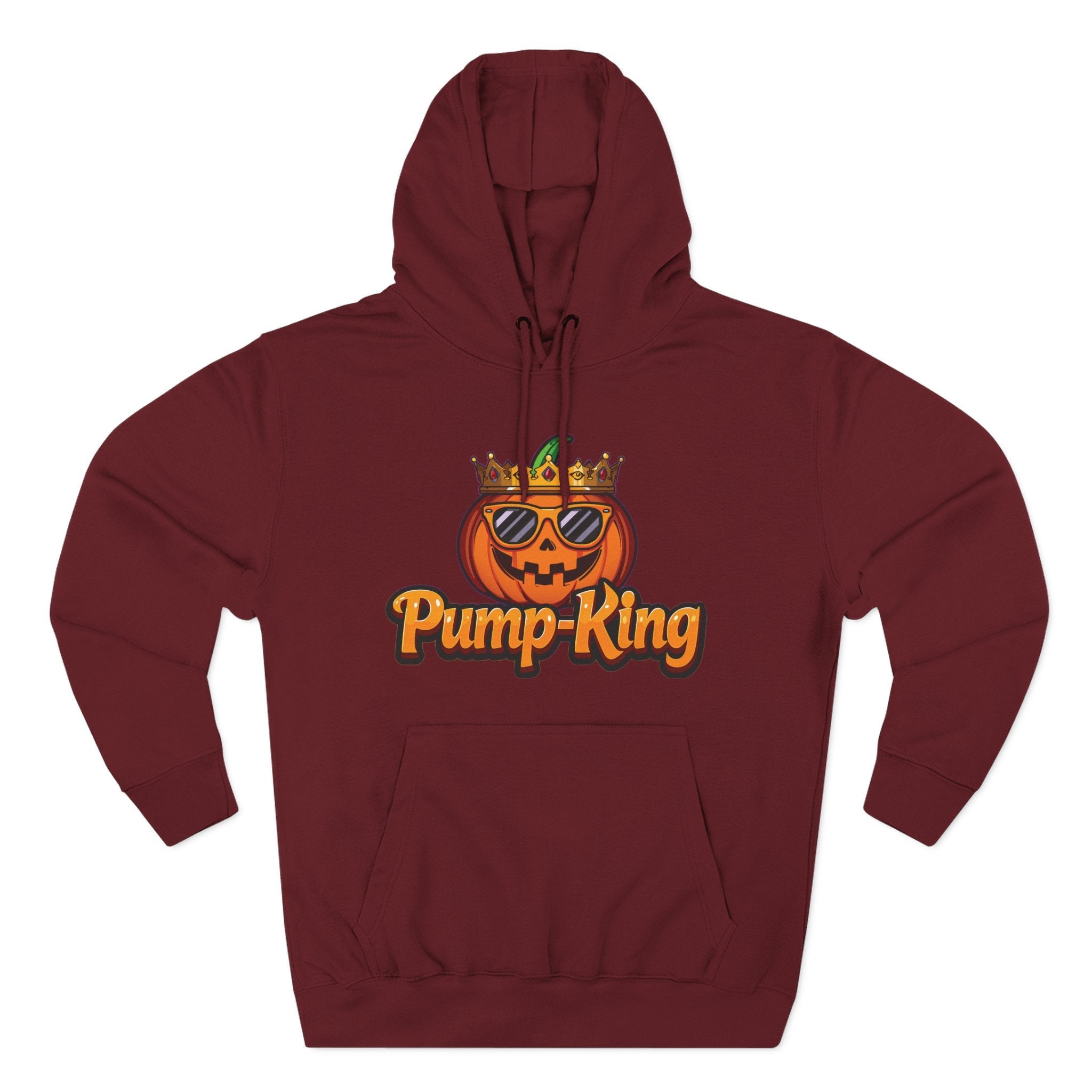 Pump-King Halloween Hoodie, Cozy Fleece Sweatshirt for Fall, Funny Pumpkin Apparel, Autumn Style, Perfect for Halloween Celebrations