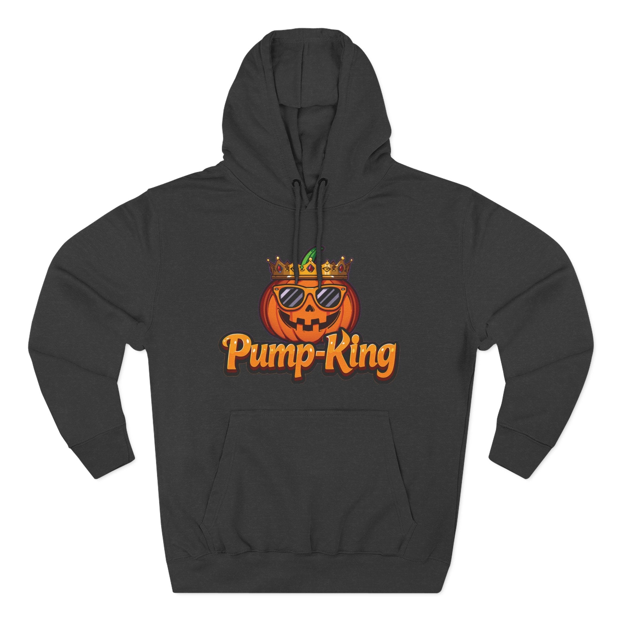 Pump-King Halloween Hoodie, Cozy Fleece Sweatshirt for Fall, Funny Pumpkin Apparel, Autumn Style, Perfect for Halloween Celebrations