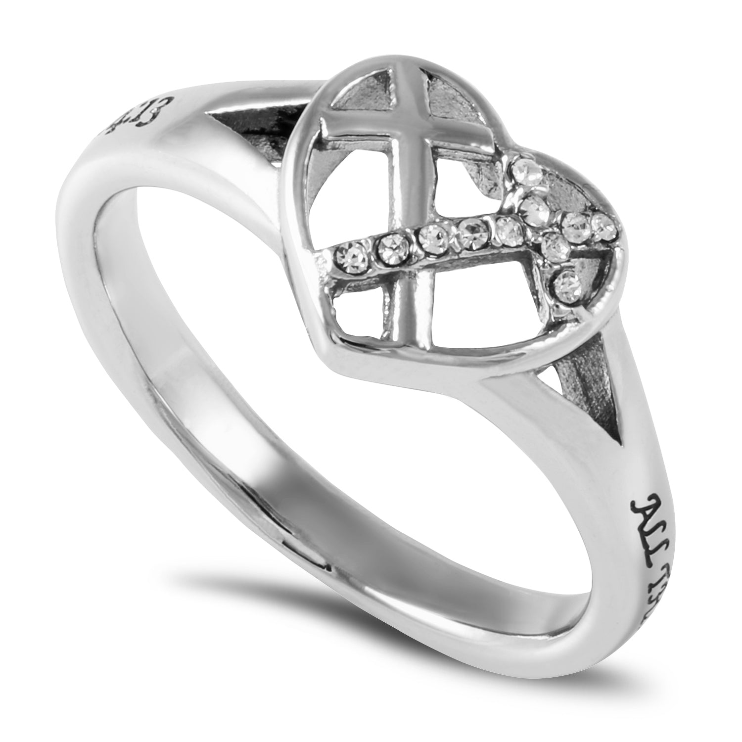 CZ Patchwork Cross Ring