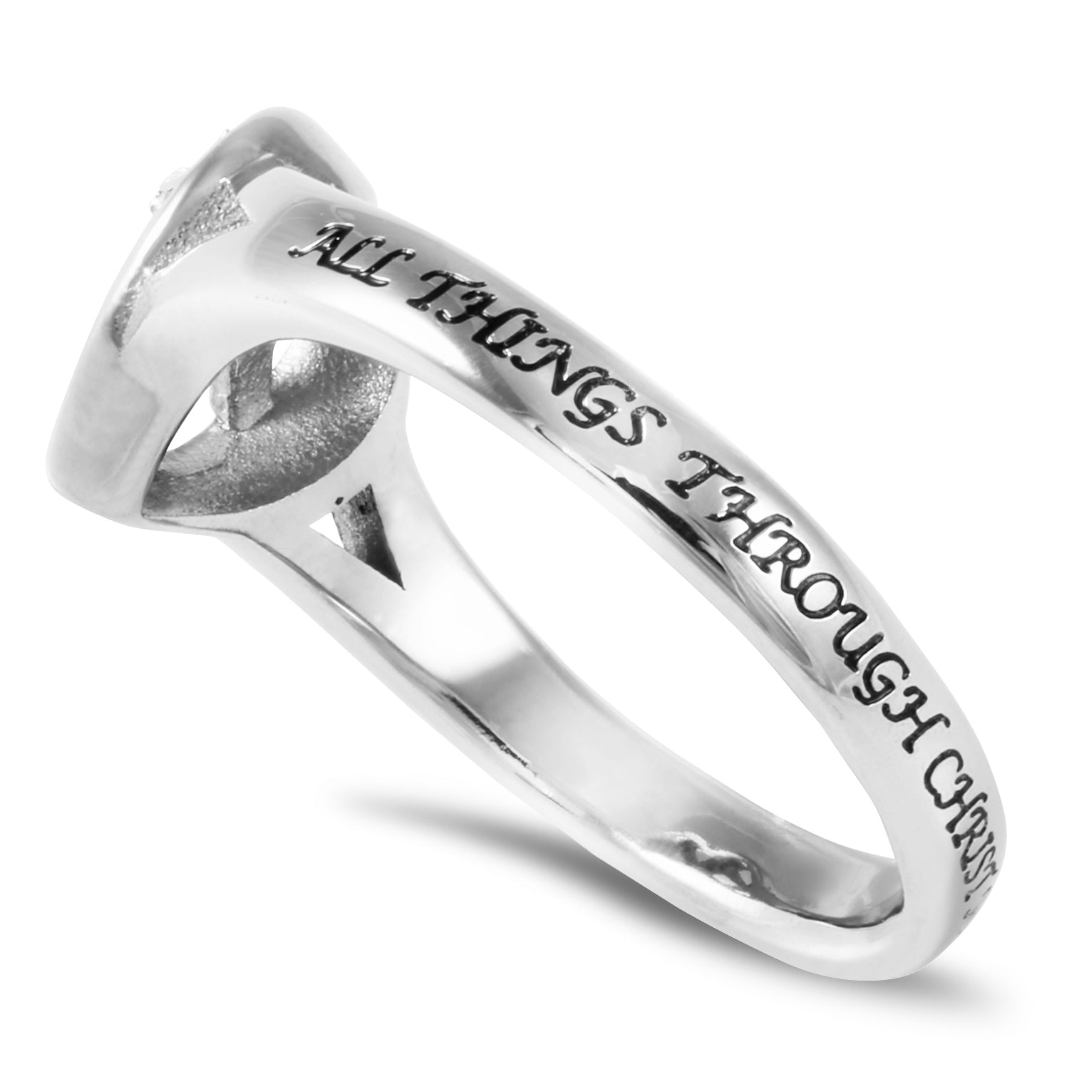 CZ Patchwork Cross Ring