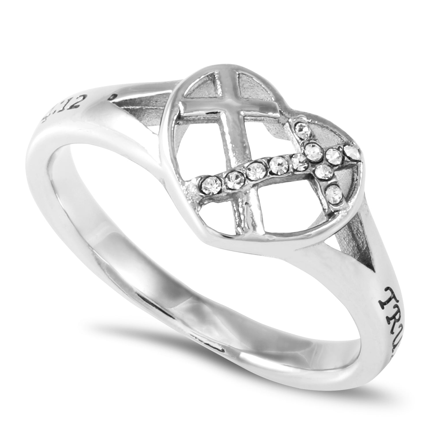 CZ Patchwork Cross Ring