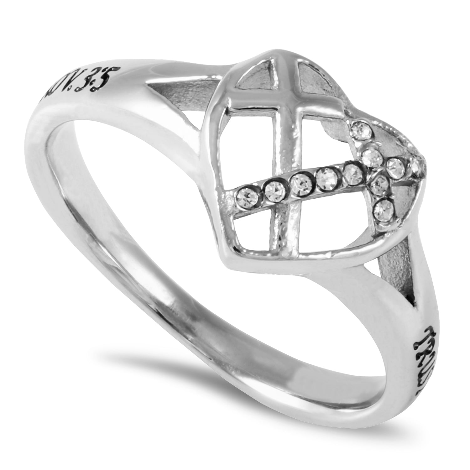 CZ Patchwork Cross Ring