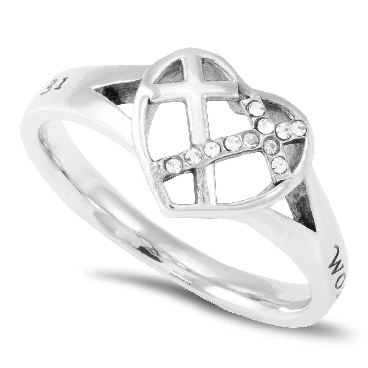 CZ Patchwork Cross Ring