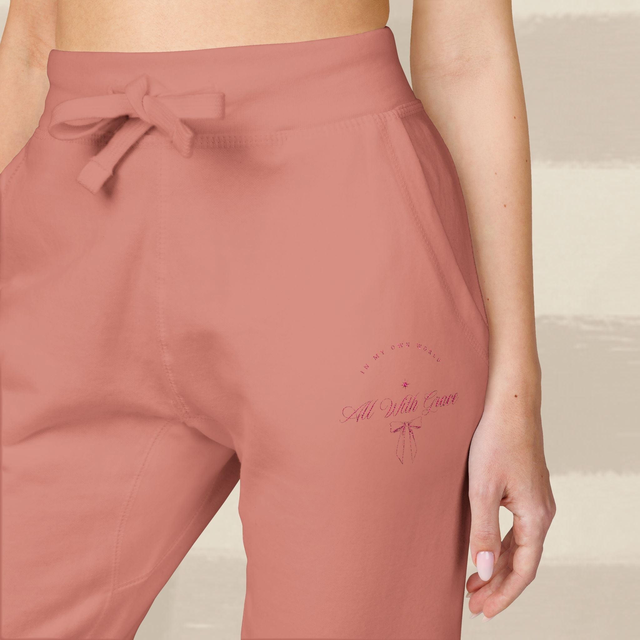 "WITH GRACE" JOGGERS X PINK EMBROIDERY