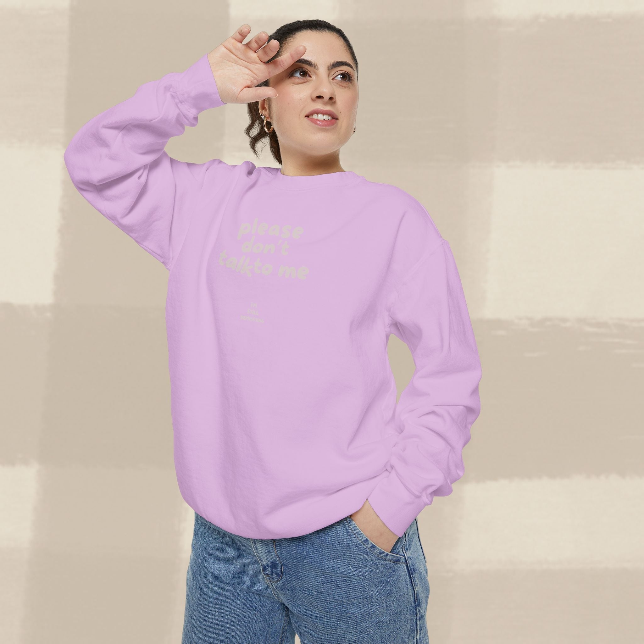 "STILL DEFROSTING"  SWEATSHIRT X PINKY GREY TYPE