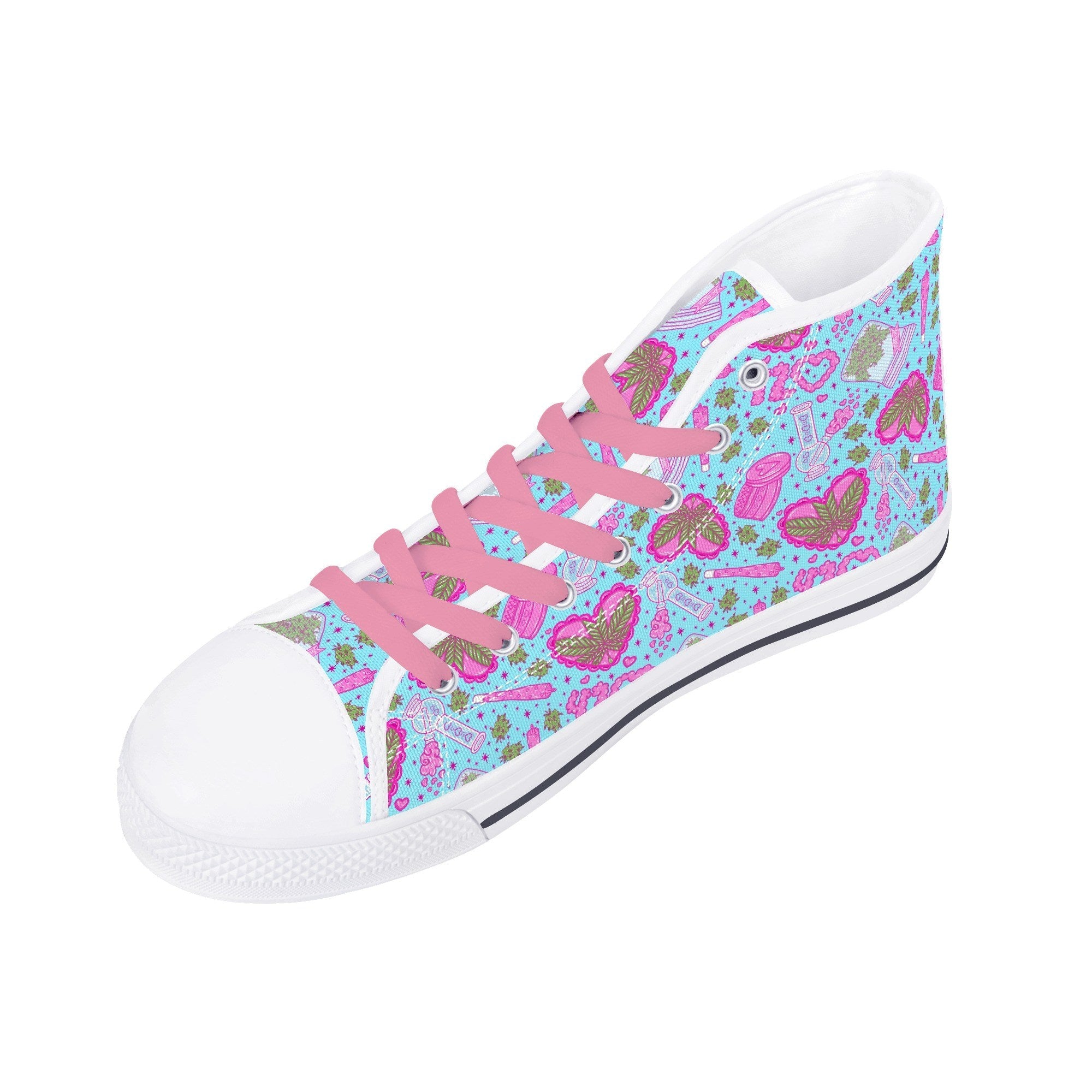 Puff Puff Play High Top Canvas Sneakers