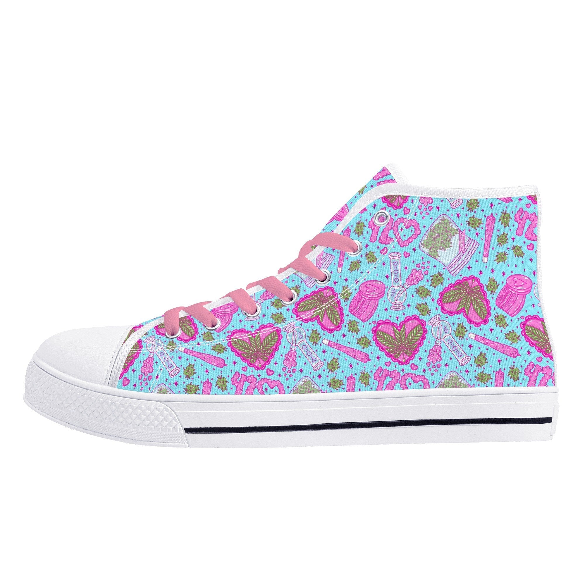 Puff Puff Play High Top Canvas Sneakers