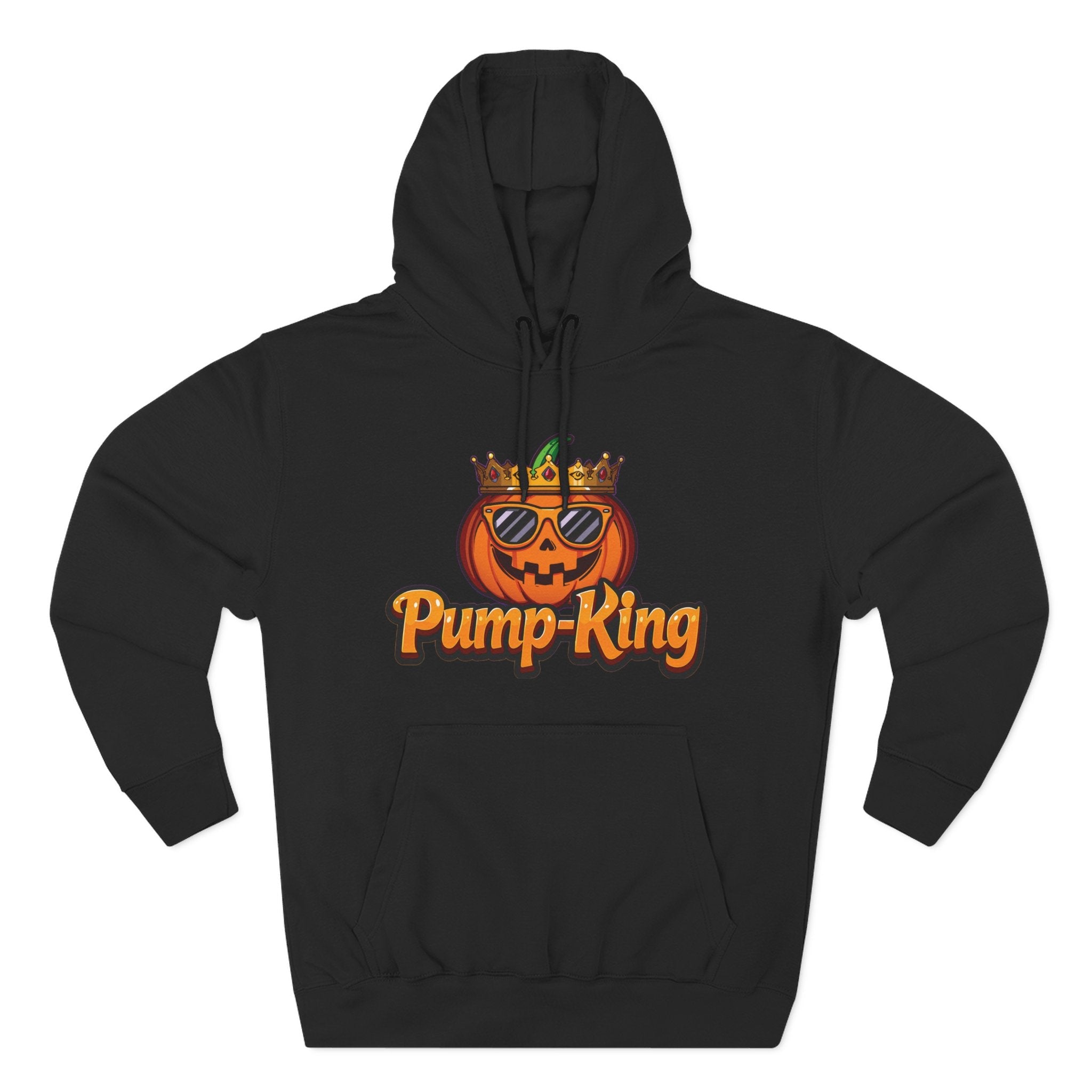Pump-King Halloween Hoodie, Cozy Fleece Sweatshirt for Fall, Funny Pumpkin Apparel, Autumn Style, Perfect for Halloween Celebrations