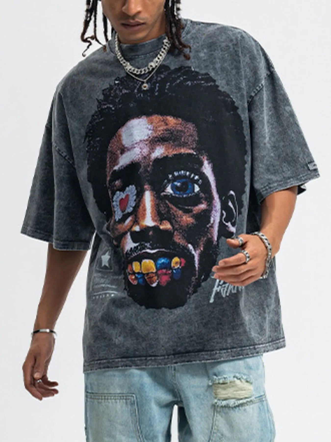 Men's Graphic Round Neck Short Sleeve T-Shirt