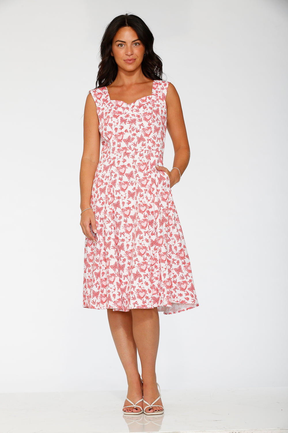 20126 Heart Angel Swing Dress in White