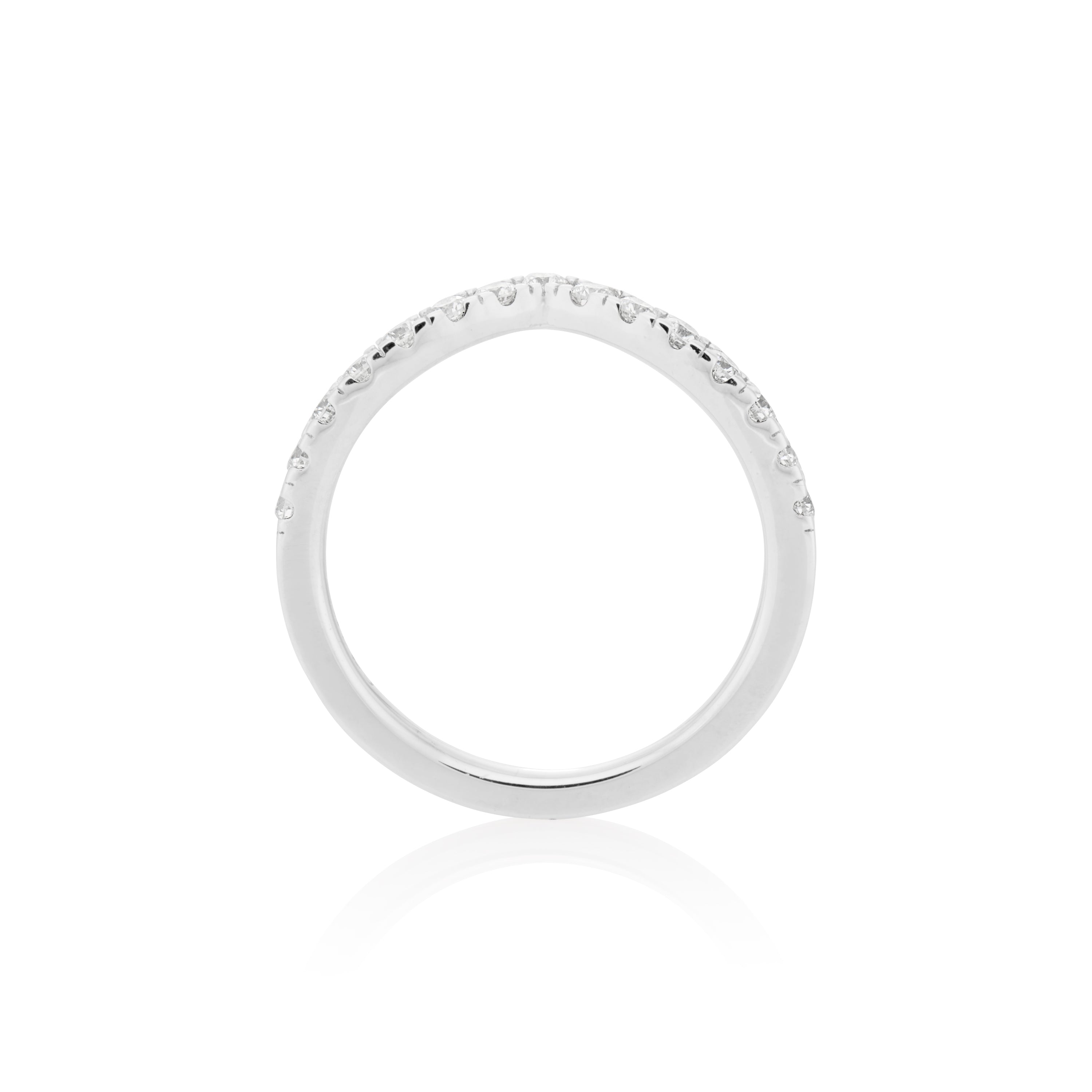 1.8mm Moissanite V Curve Ring in 925 Sterling Silver