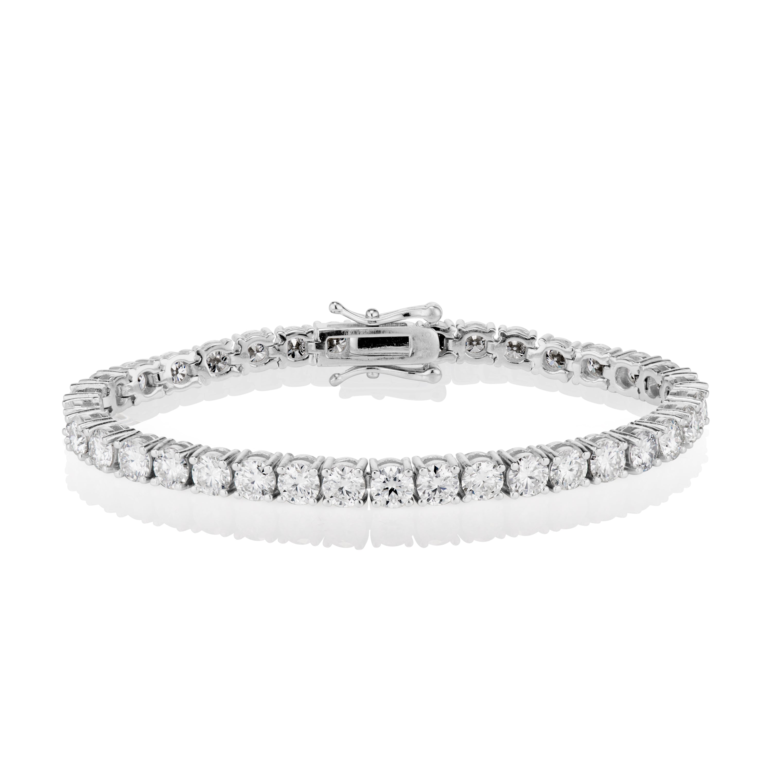4MM Moissanite Tennis Bracelet in Solid 925 Silver