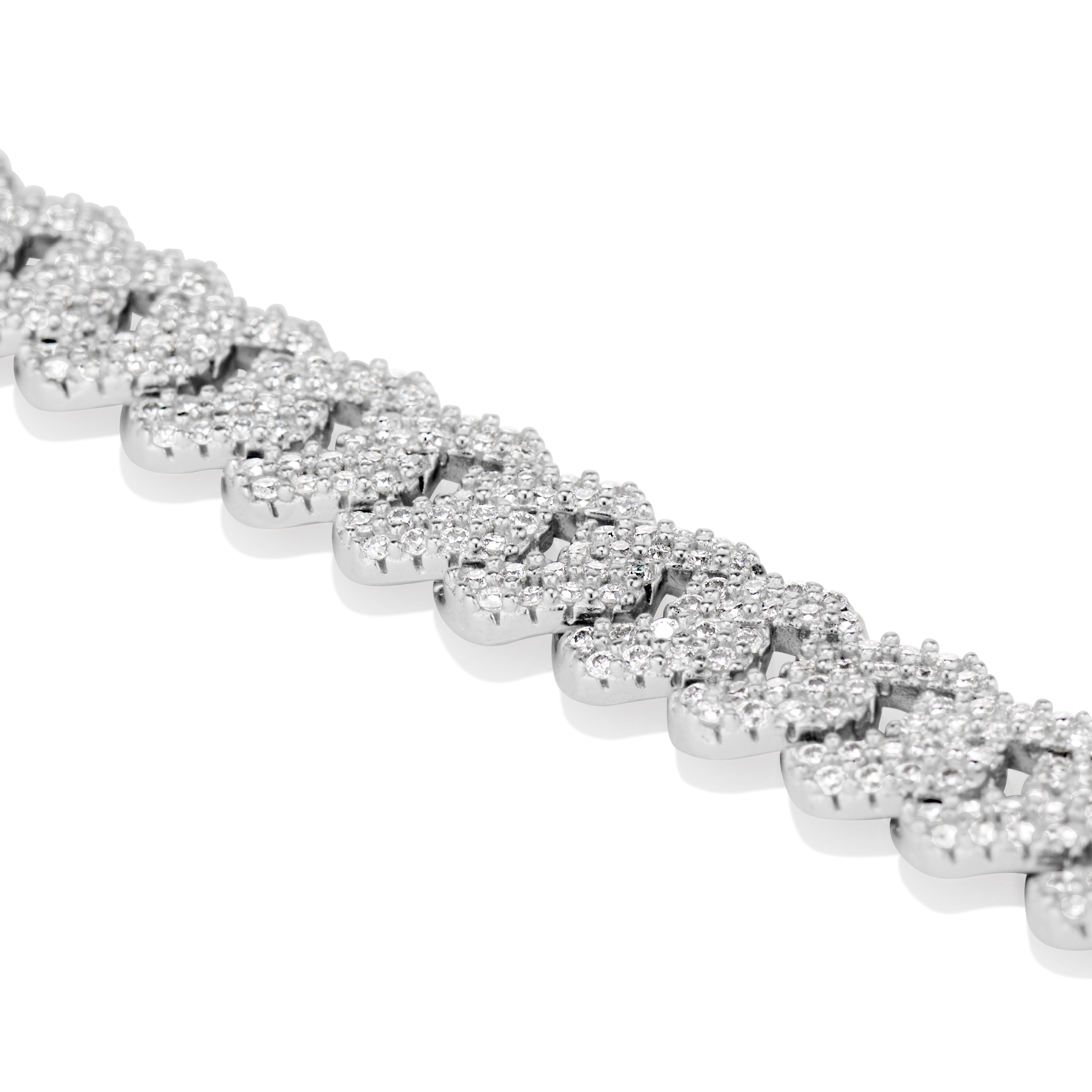 8MM Moissanite Cuban Bracelet in Solid 925 Silver
