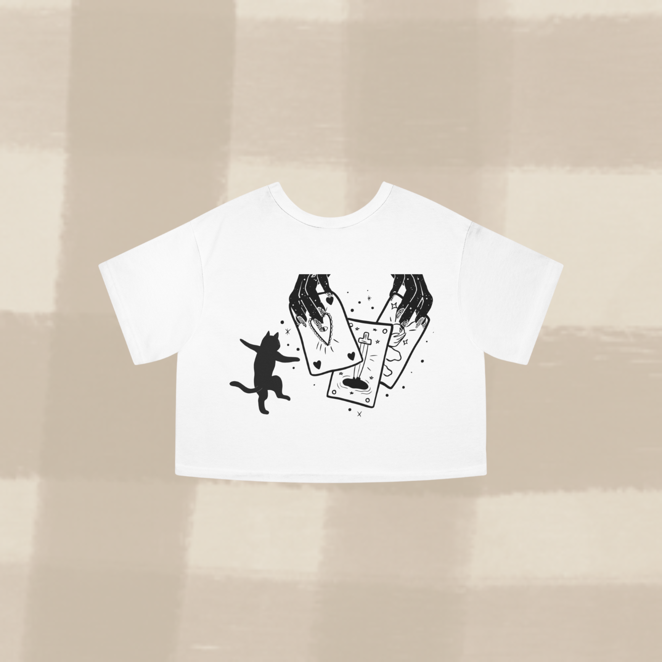 "CAT DIMENSION" CROPPED T-SHIRT