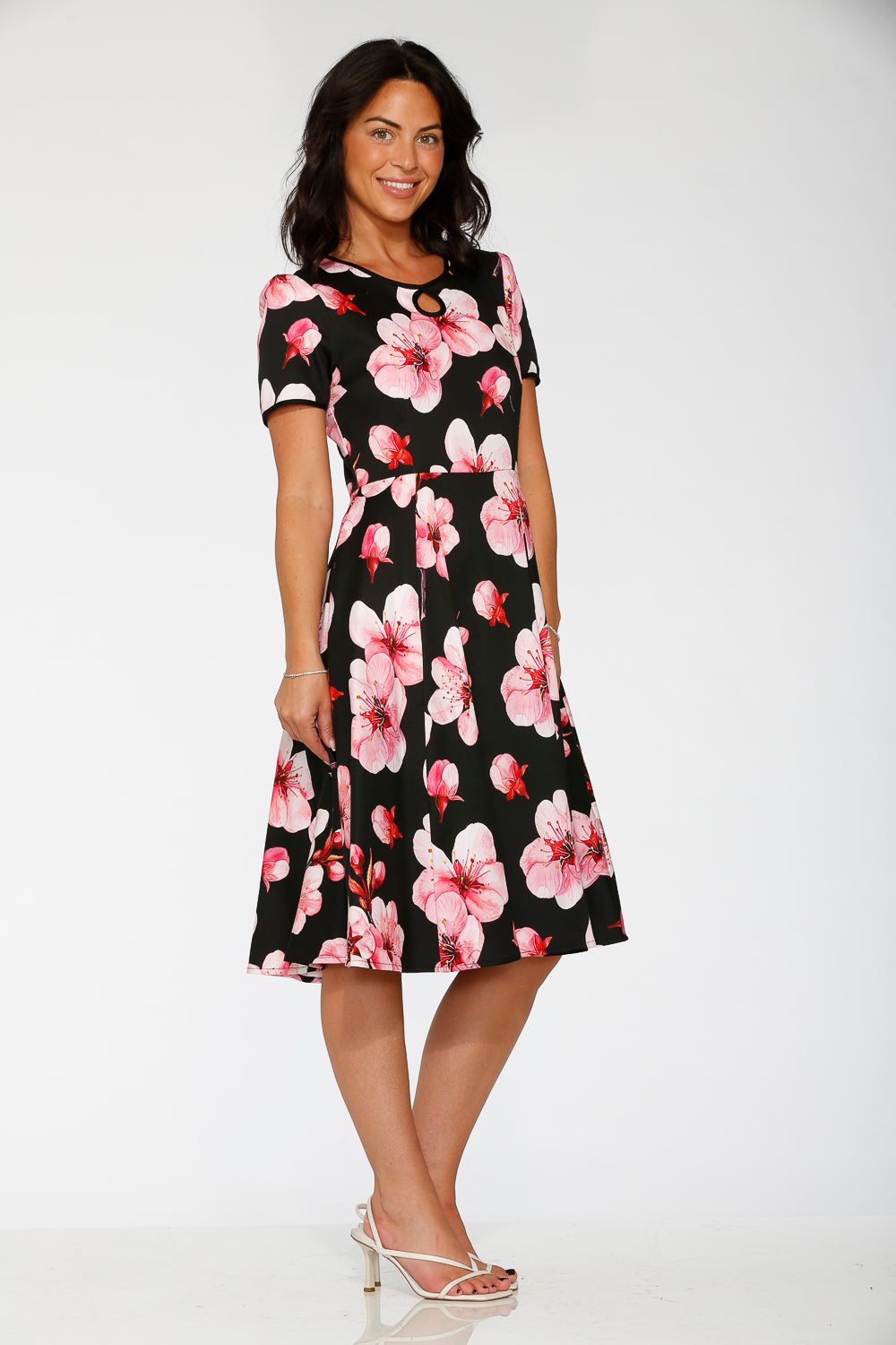 20561 Black Orchid Bloom Swing Dress