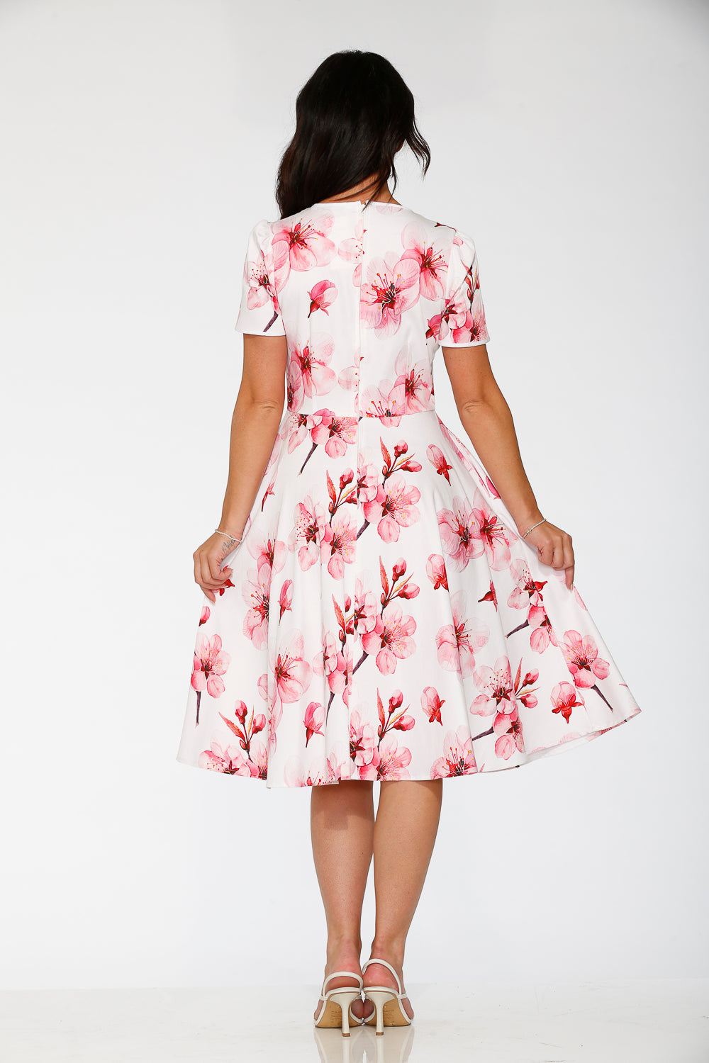20562 White Orchid Bloom Swing Dress