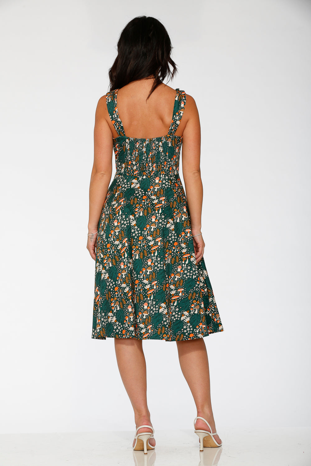 24421 Olive Mushroom Swing Dress