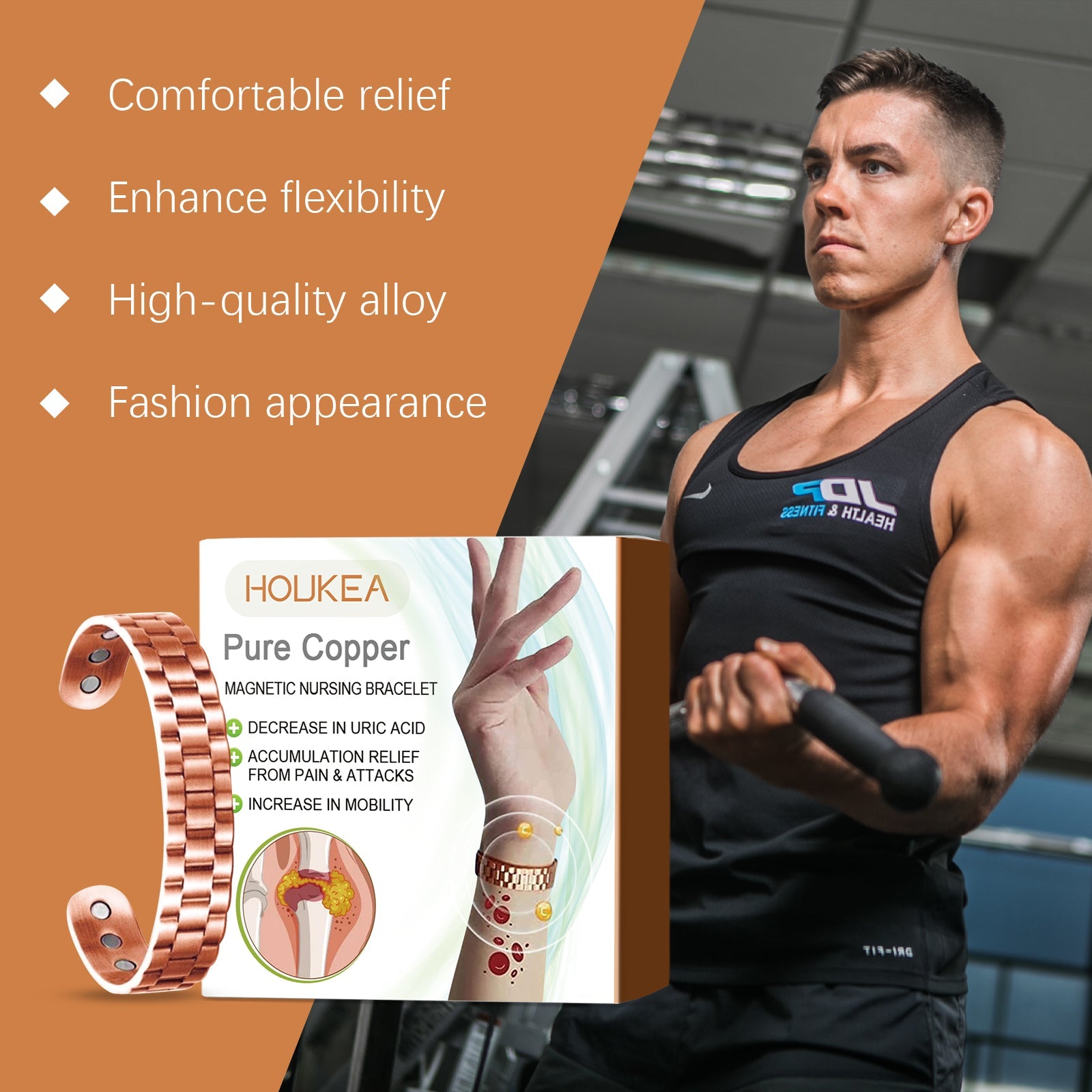 Men's Bracelet Men's Body Comfort Lightweight Gentle Care Personality Stylish Decoration Portable Bracelet