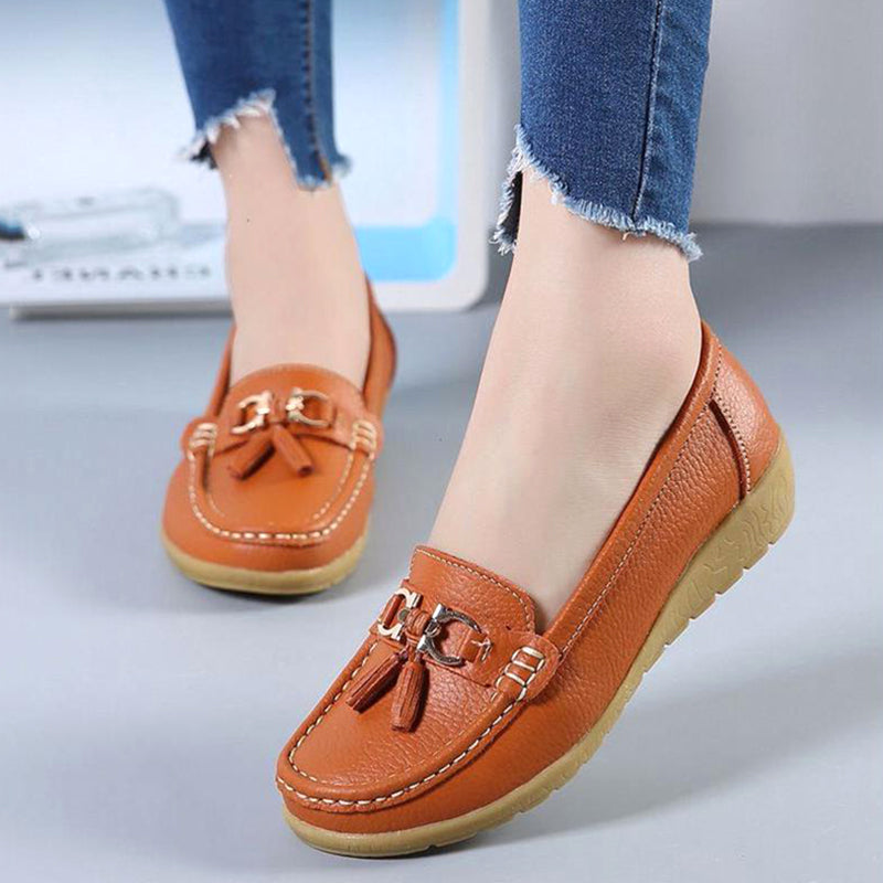 Spring Flats Women Shoes Loafers Genuine Leather Women Flats Slip On Women's Loafers Female Moccasins Shoes