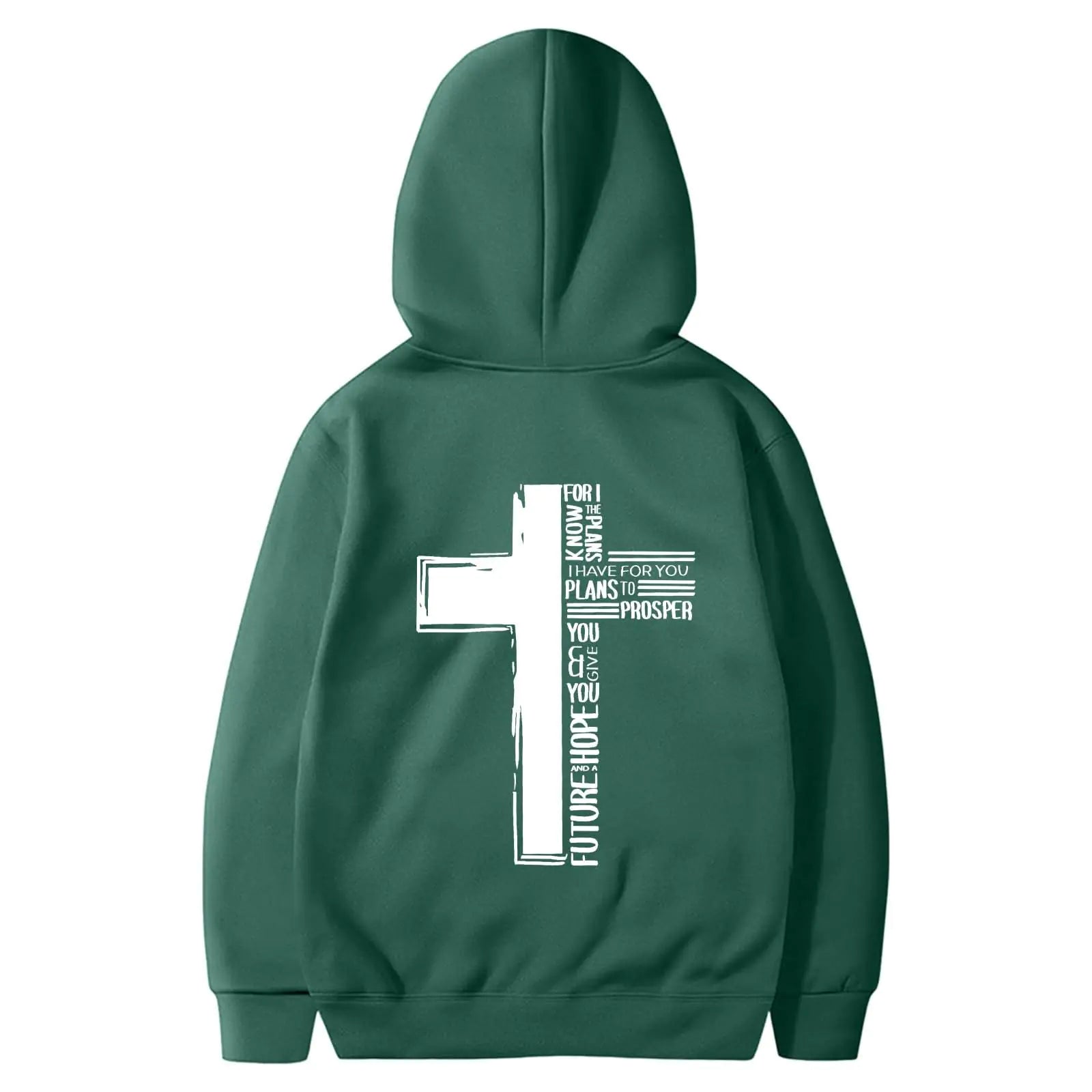 Christian Hoodies for Men Cross Graphic Drawstring Long Sleeve Pullovers Comfortable Casual Hoodies with Pockets Oversized Crewneck Sweatshirt MenGreenXXXL