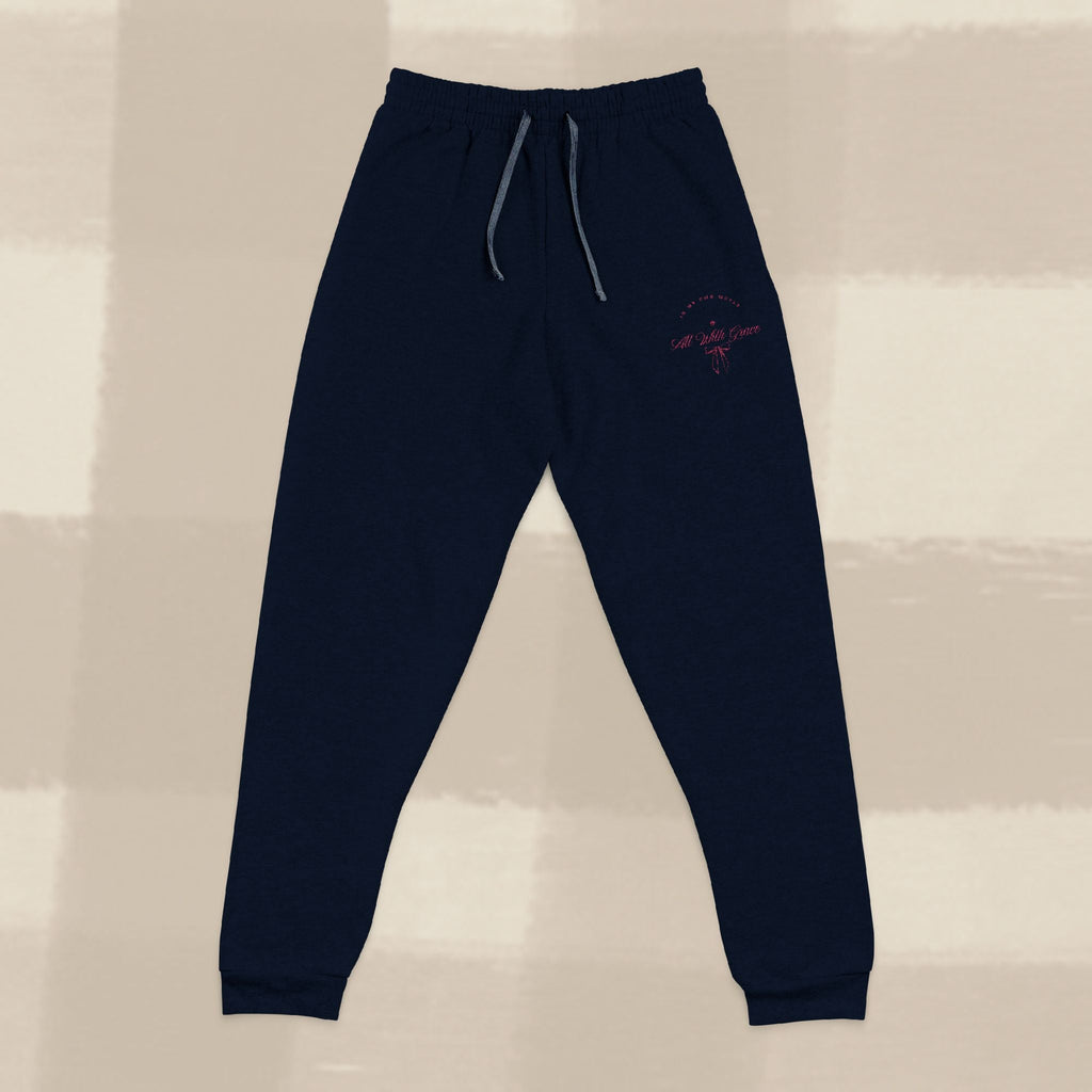 "WITH GRACE" SWEATPANTS X PINK EMBROIDERY