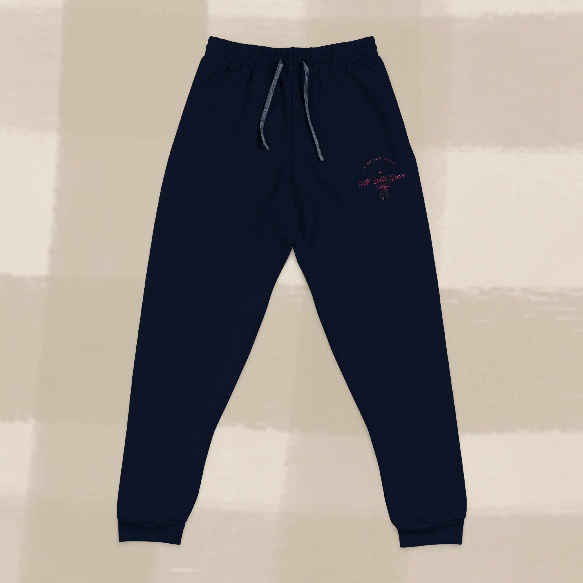 "WITH GRACE" SWEATPANTS X PINK EMBROIDERY