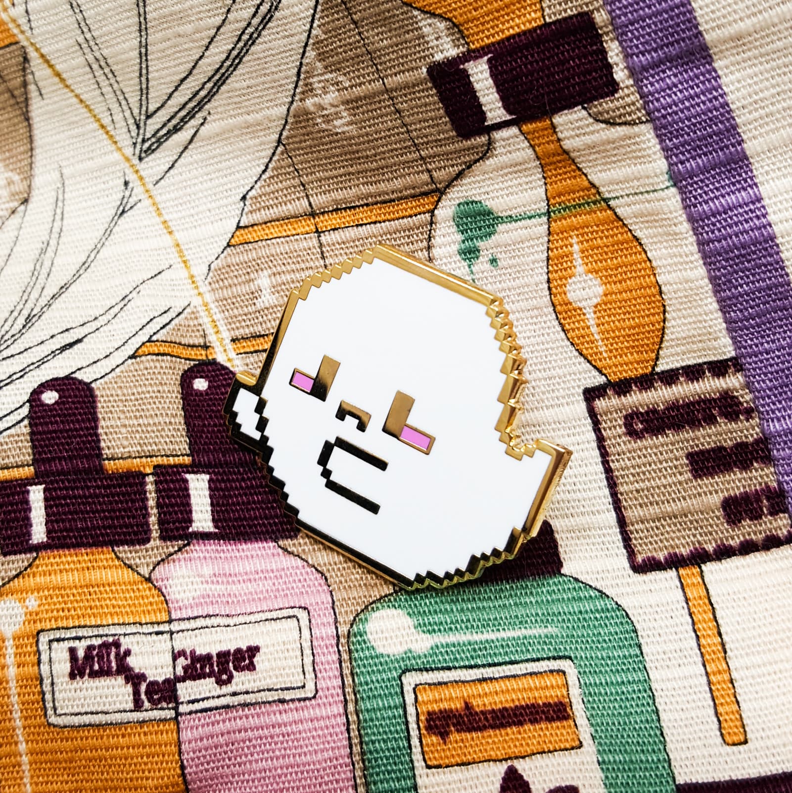 8-bit Pixel Ghost Spooky Enamel Pin