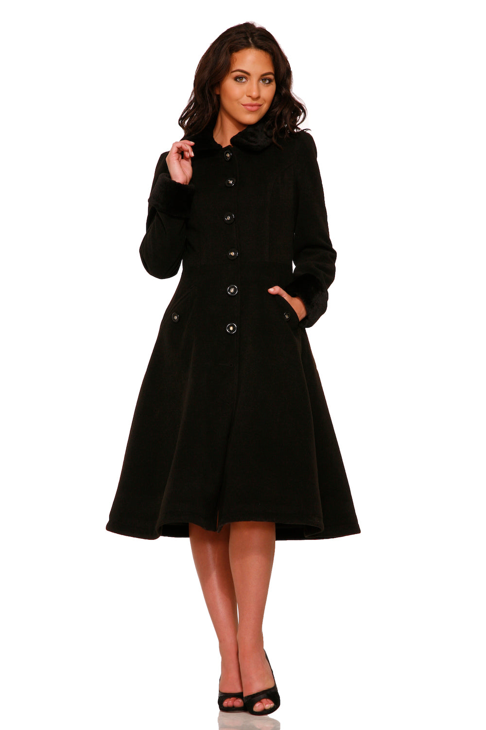 4040 Black Swing Coat