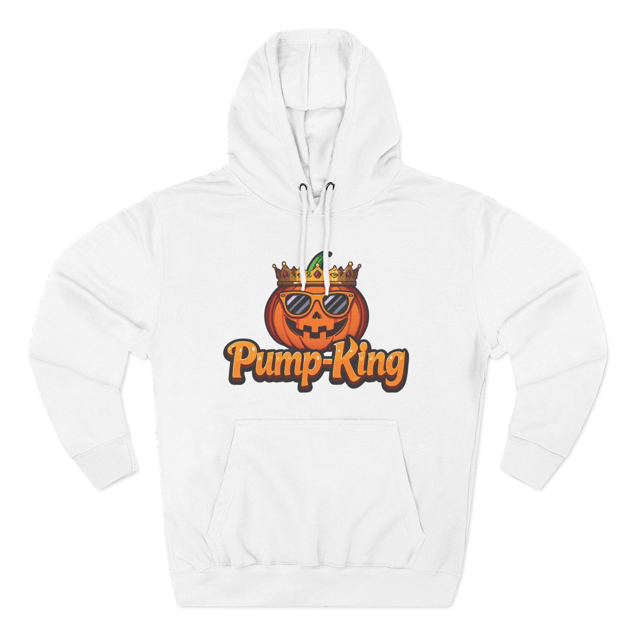 Pump-King Halloween Hoodie, Cozy Fleece Sweatshirt for Fall, Funny Pumpkin Apparel, Autumn Style, Perfect for Halloween Celebrations