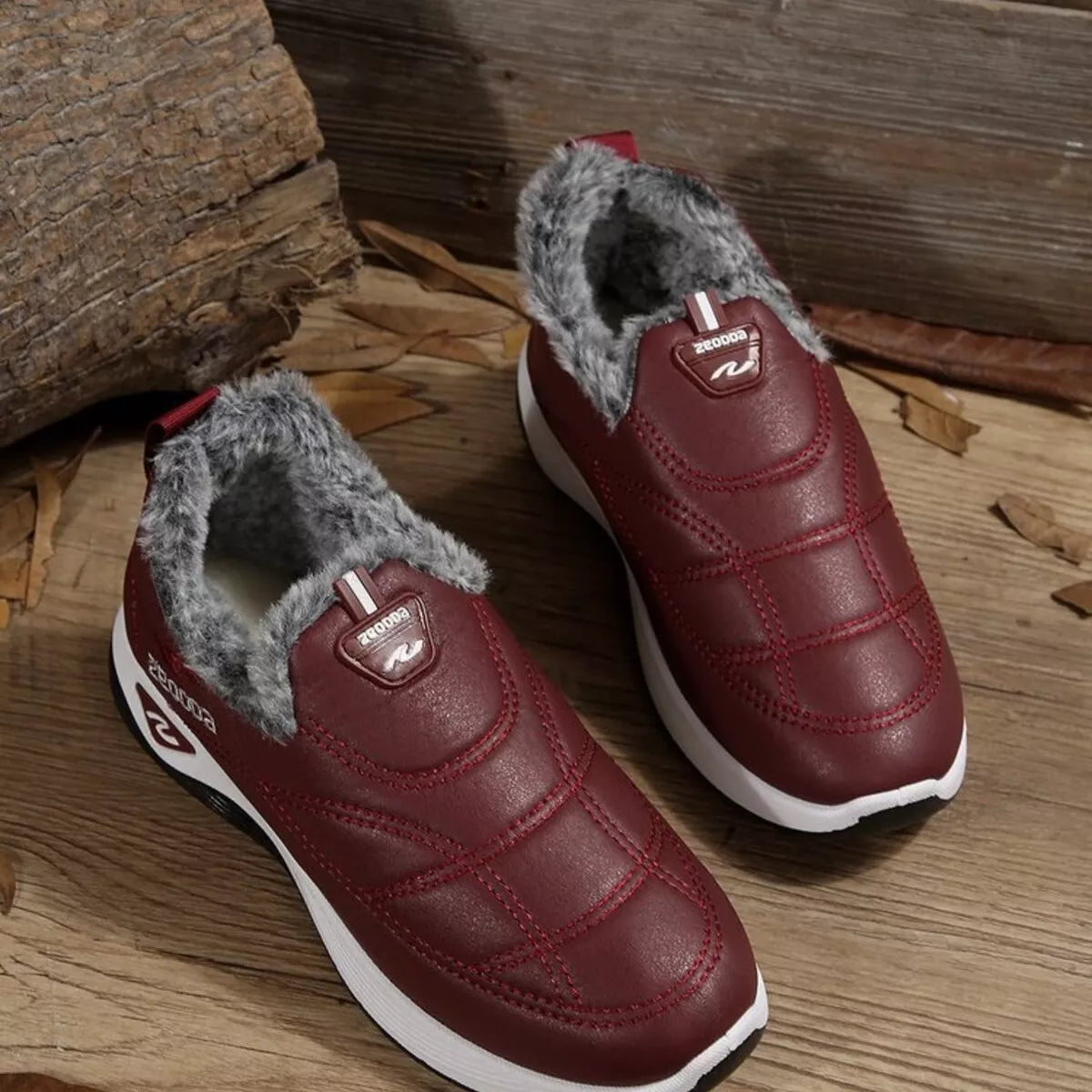 Plush Round Toe Platform Shoes