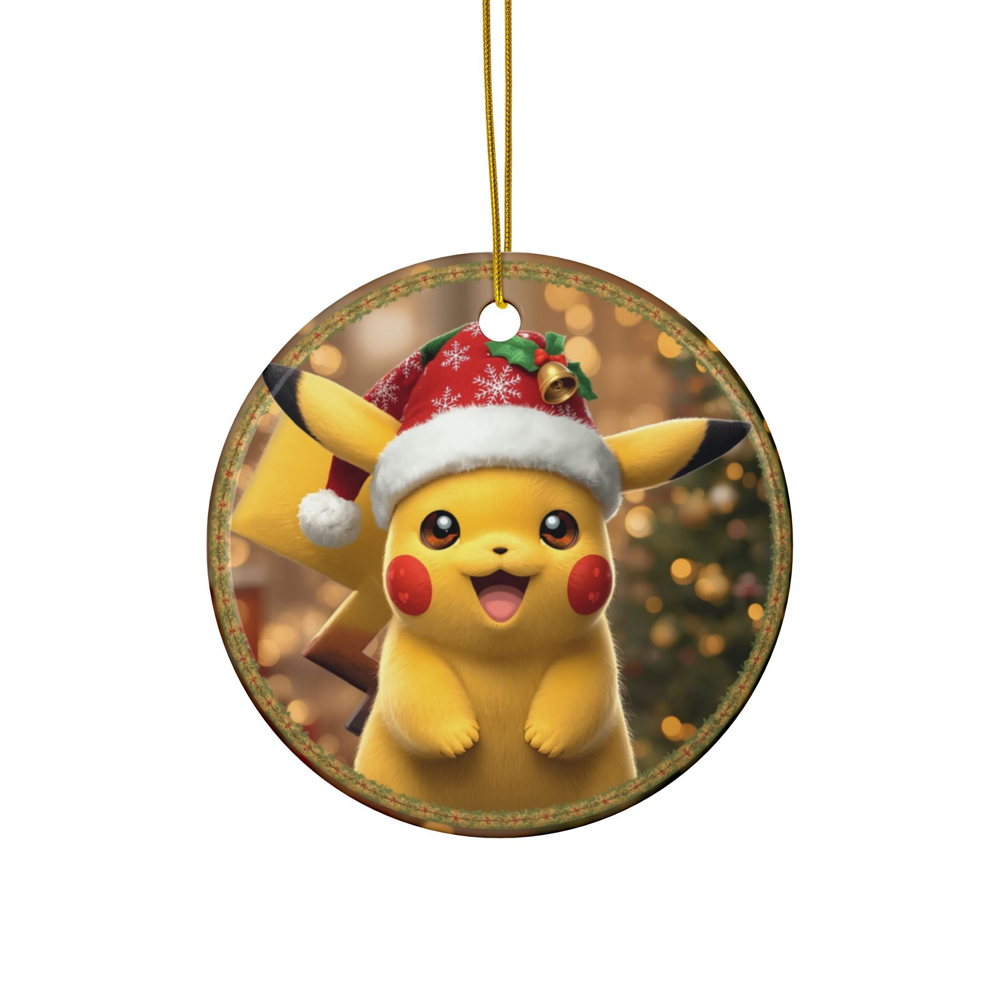 Pika-chu Holiday Ceramic Ornaments, Festive Decorations for Christmas, Tree Ornaments, Kids Room Decor, Gift Tags, Family Keepsakes