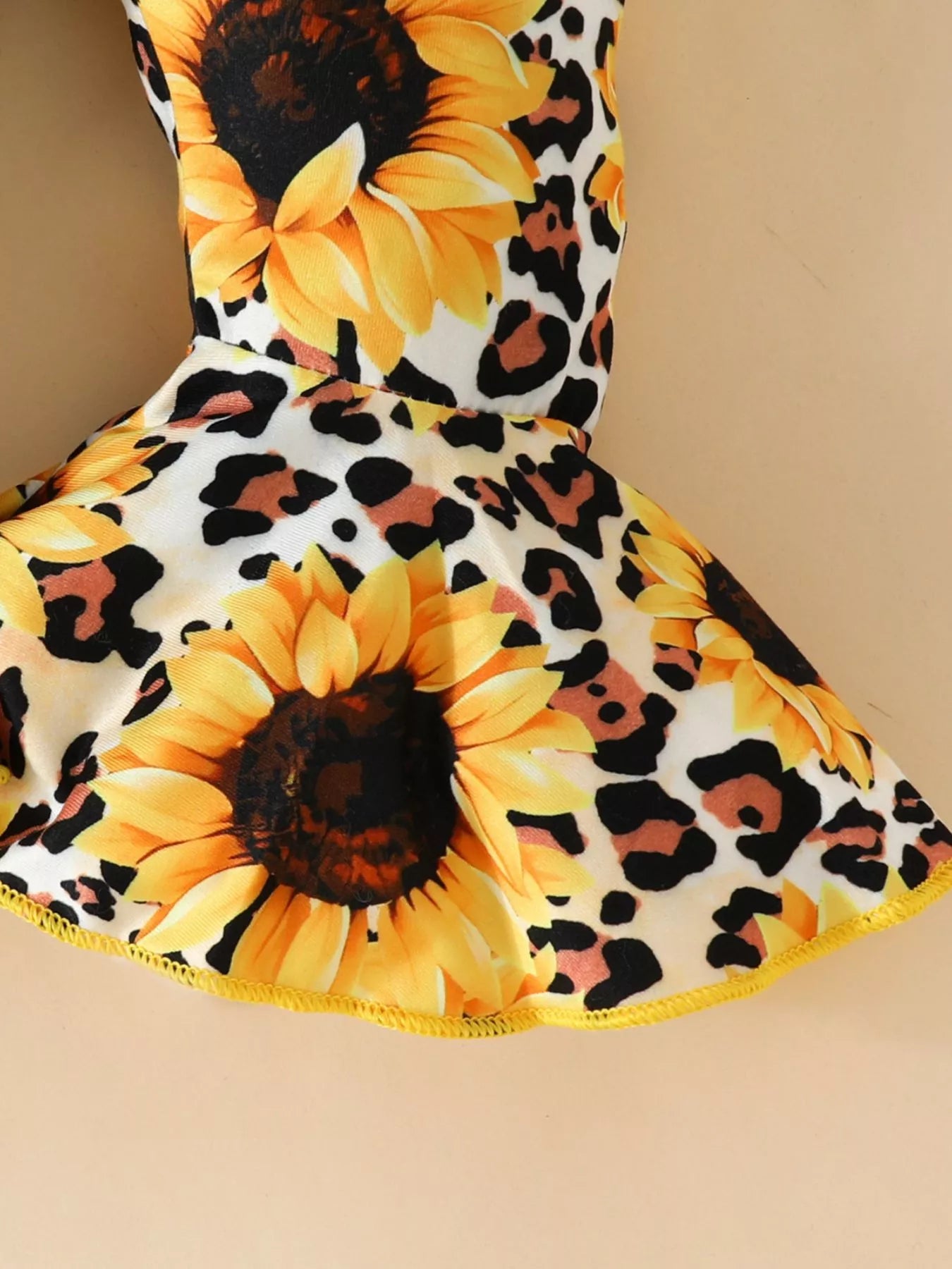 Children's Ruffled Bodysuit and Sunflower Pants Set