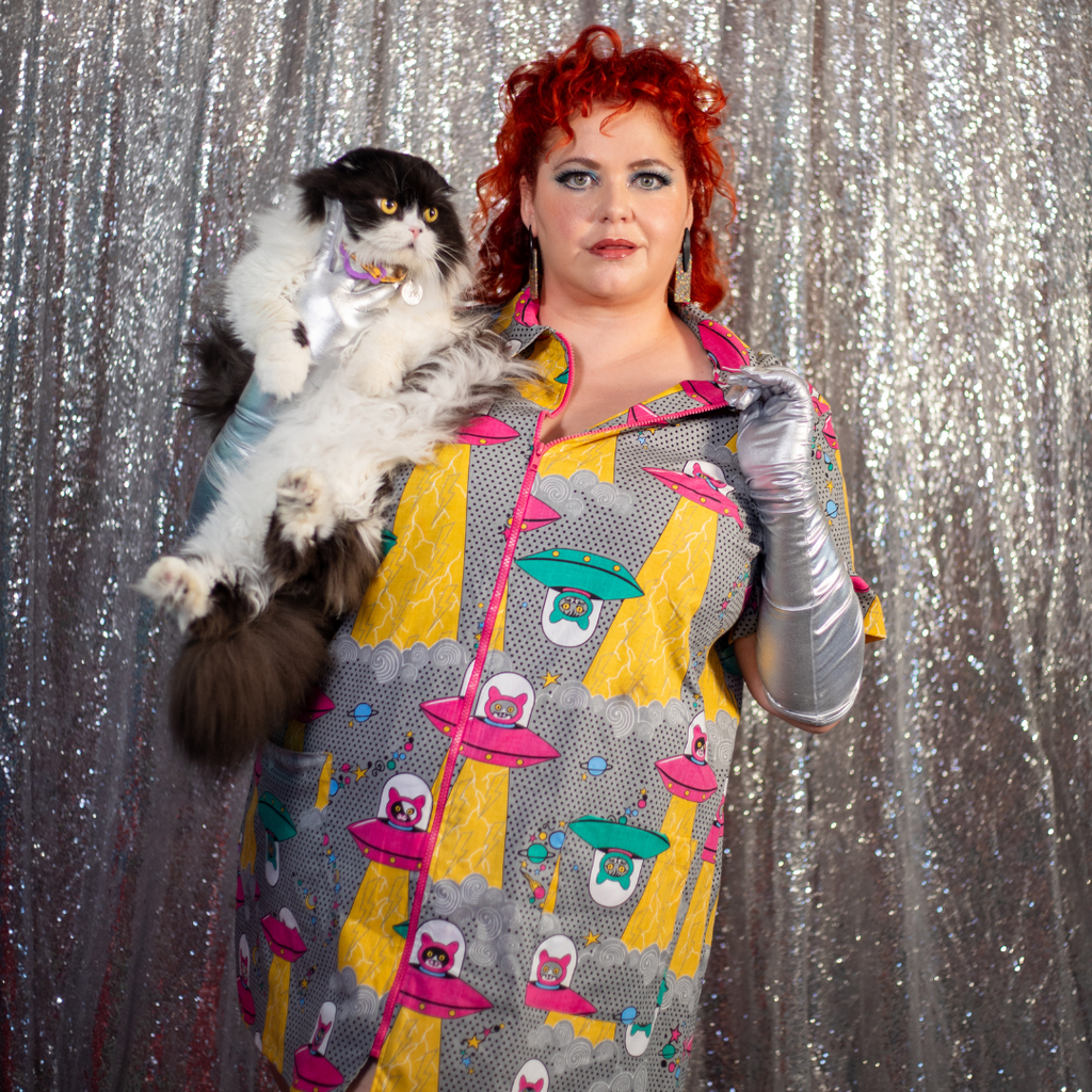 Cats in Space Minidress in Asteroid Field