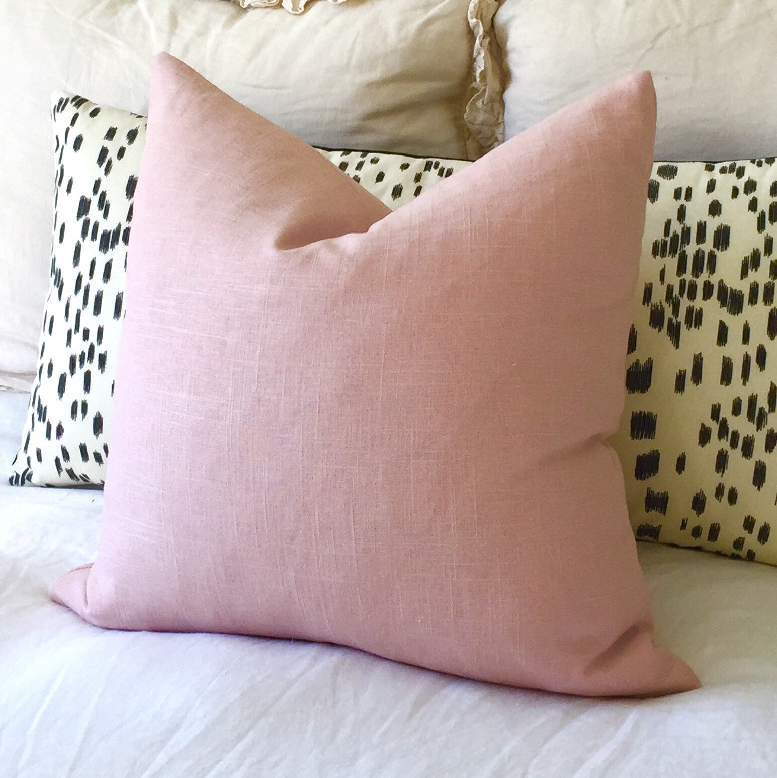 Miss Blush - Blush Linen Pillow Cover
