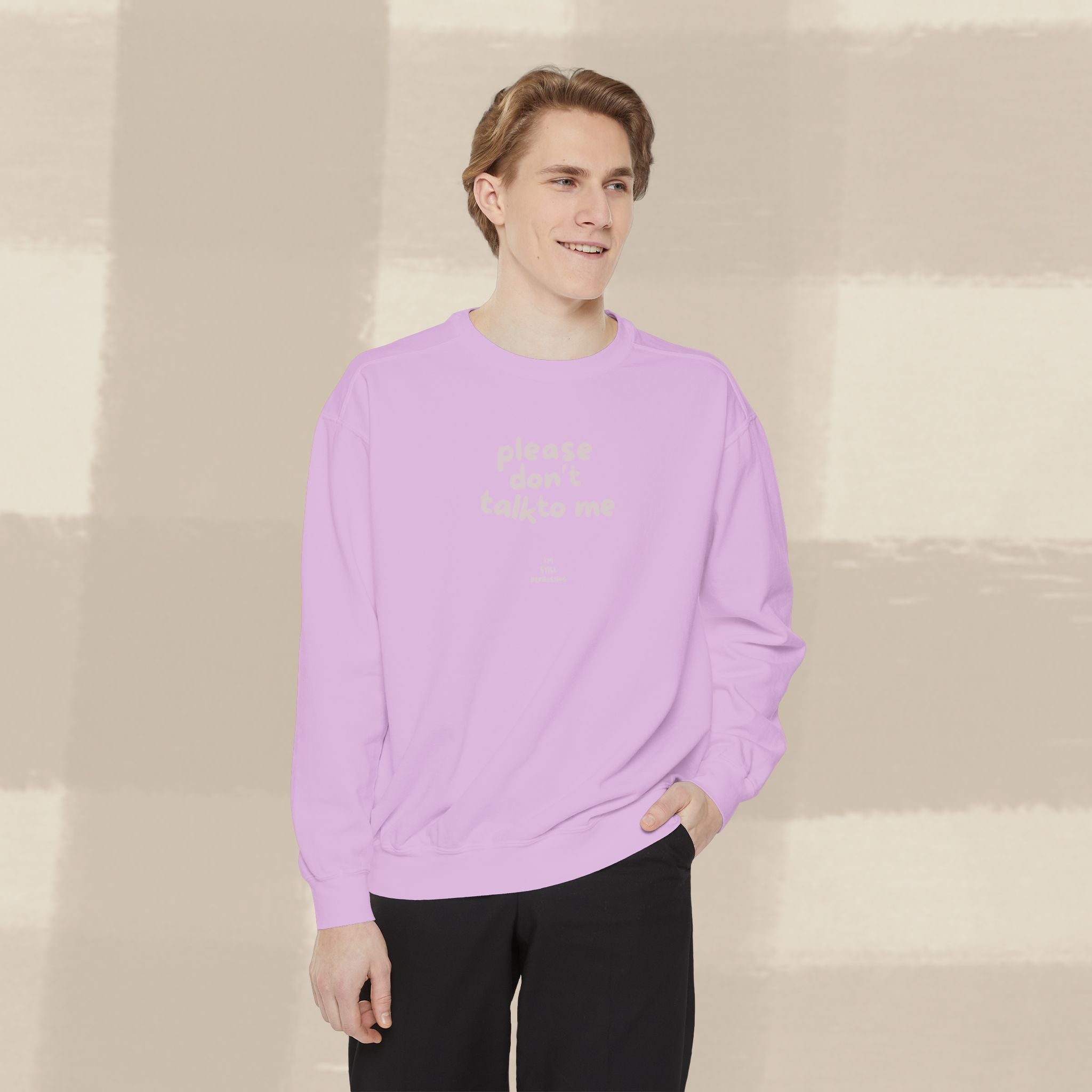 "STILL DEFROSTING"  SWEATSHIRT X PINKY GREY TYPE