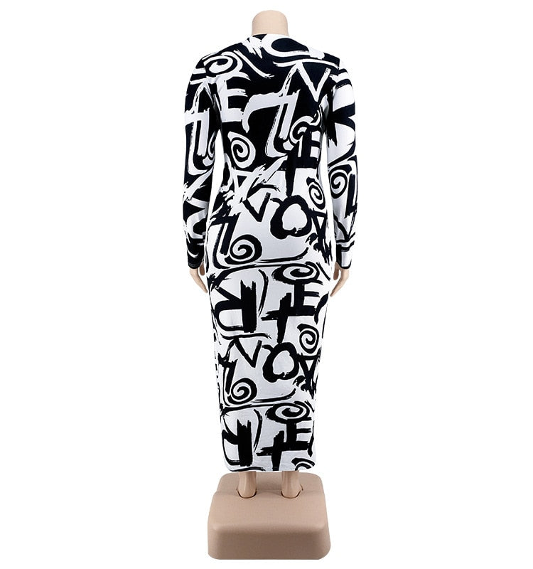 Large Spring New Long Sleeve Dress