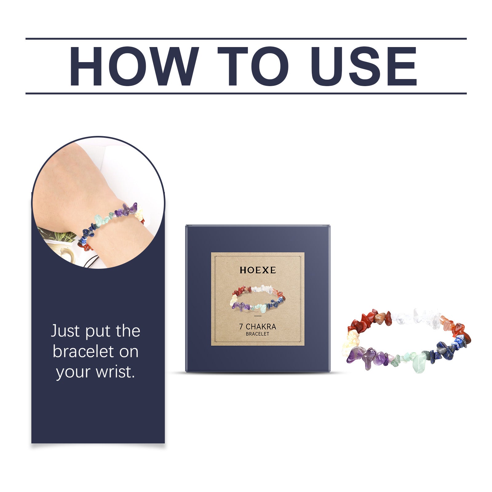 Seven-Color Bracelet Seven-Color Simple Jewelry Stone Bead Wheel Yoga Beaded Bracelet