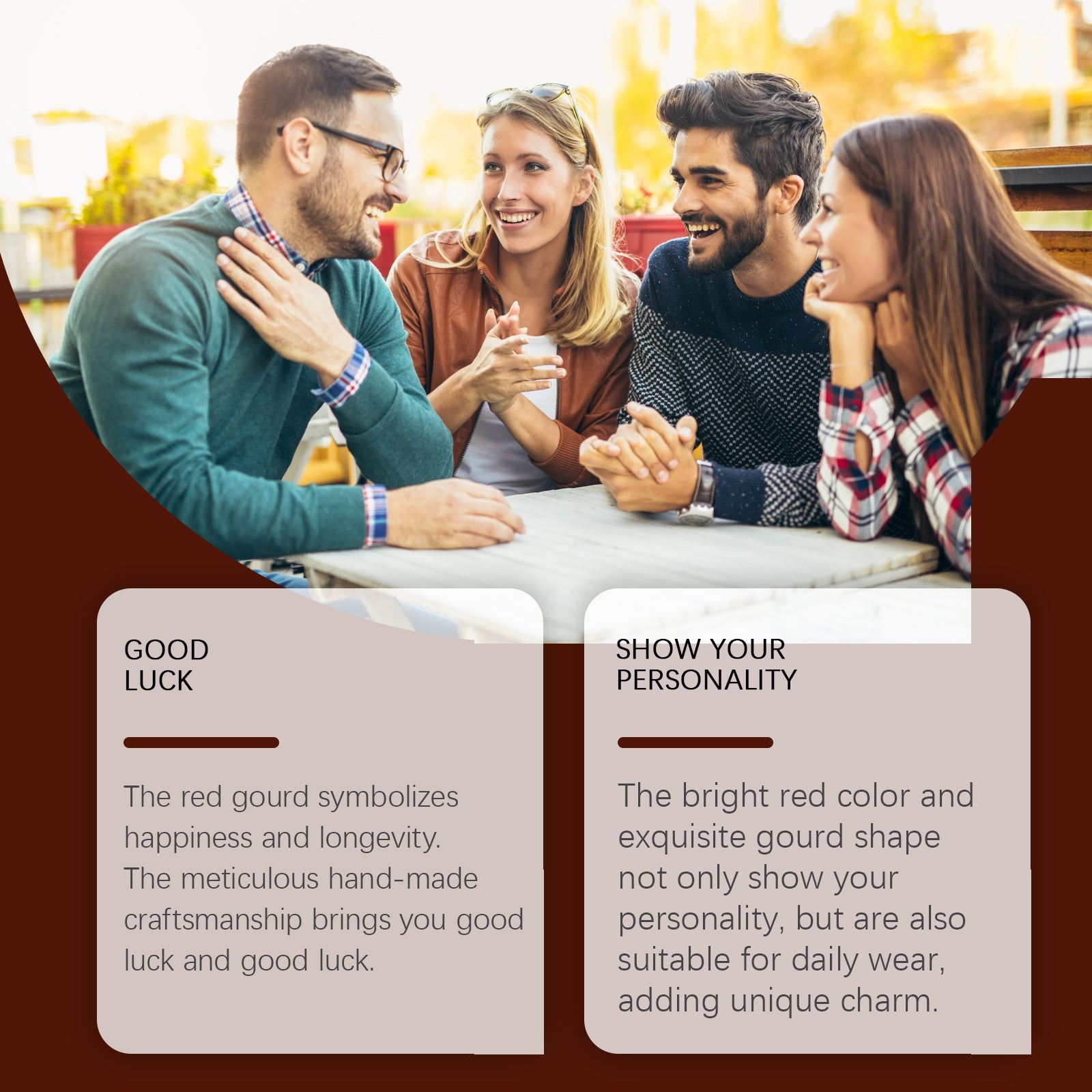 Handmade Red Gourd Bracelet Fashion Elegant Durable Niche Design Dating Red Bracelet