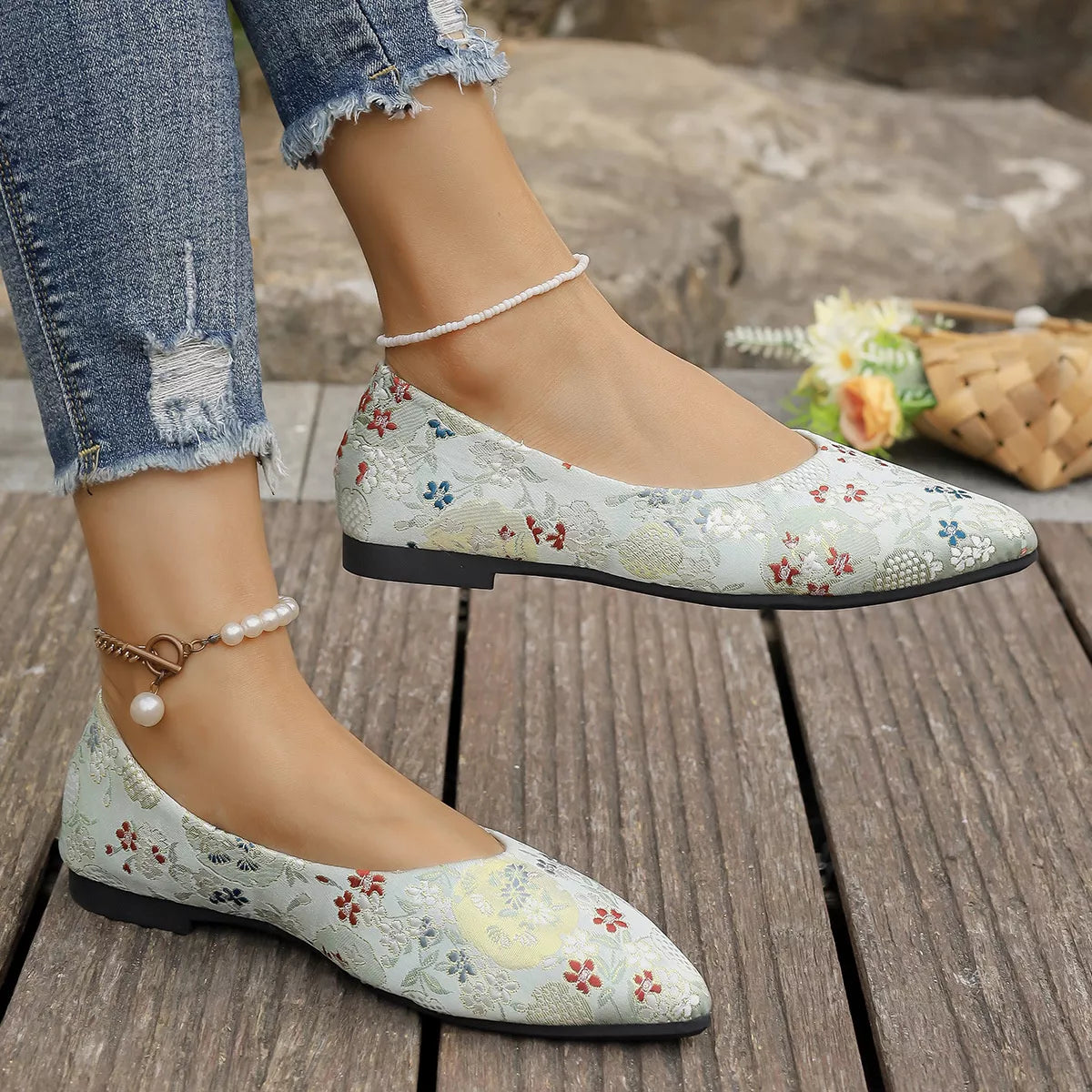 Point Toe Flats Slip-Ons