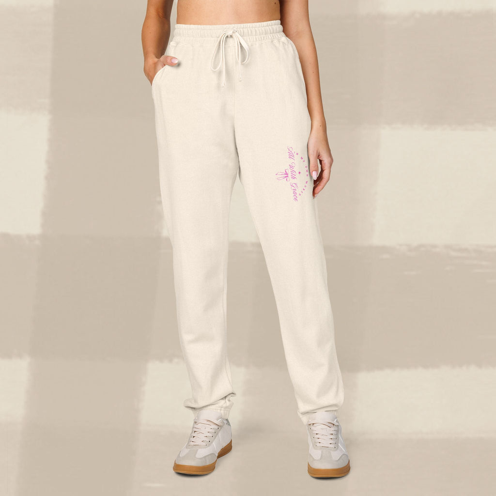 "WITH GRACE" LANDSCAPE SWEATS X  PINK TYPE