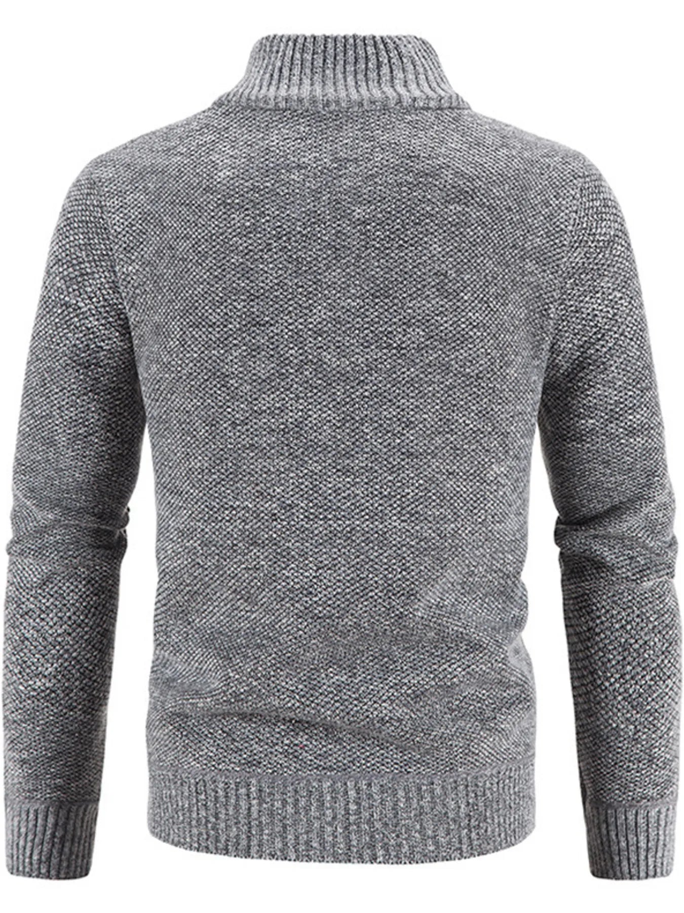 Men's Plus Size Zip-Up Long Sleeve Cardigan