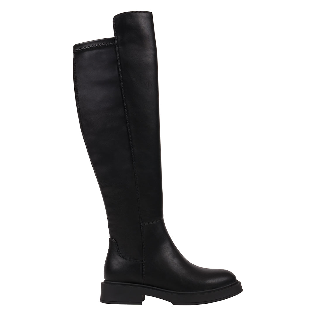 Women's Ayla Classic Black Vegan Leather Riding Boots