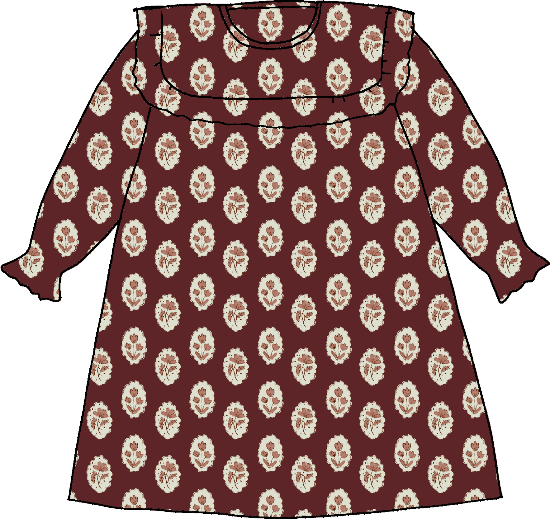 Britta Dress in Intaglio Maroon