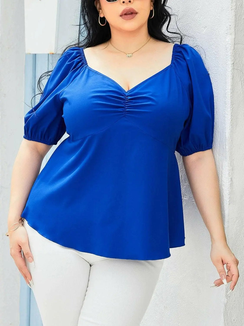 Trendsi plus - Curvy chic balloon sleeve top